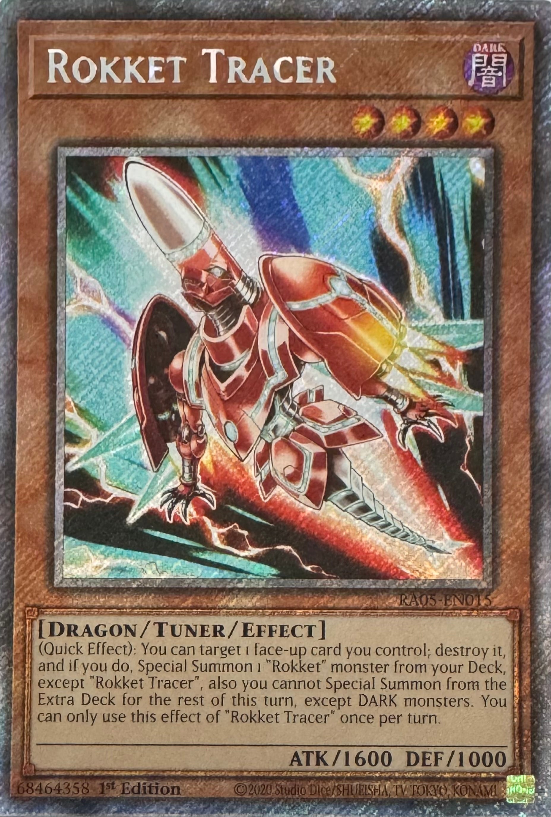 Yugioh! Rokket Tracer Ra05-en015 1st Edition Platinum
