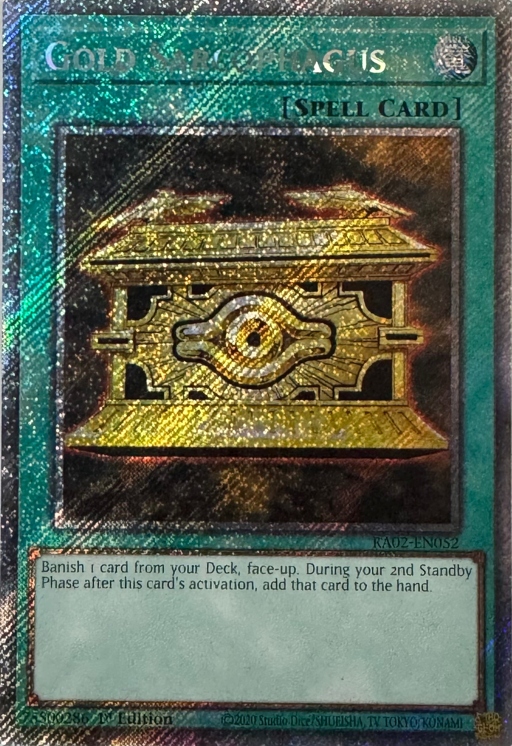 Yugioh! Gold Sarcophagus Ra02-En052 1st Edition Platinum