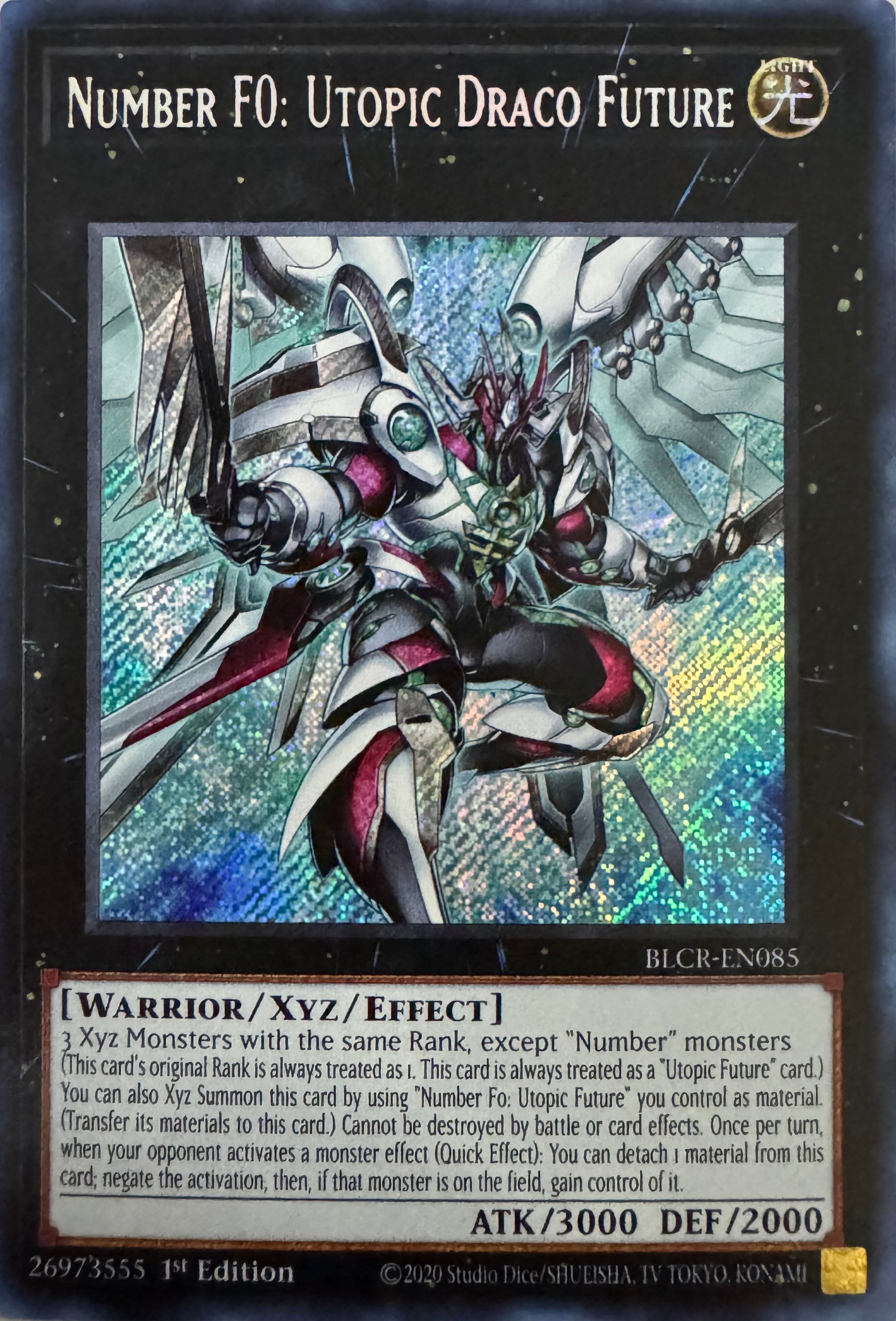 Yugioh! Number F0: Utopic Draco Future Blcr-en085 1st Edition Secret