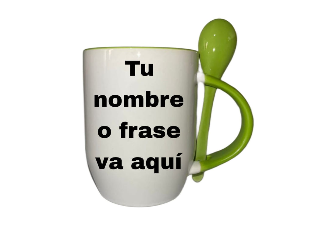Taza Con Cuchara Verde Claro Princesa Tiana La princesa y El Sapo