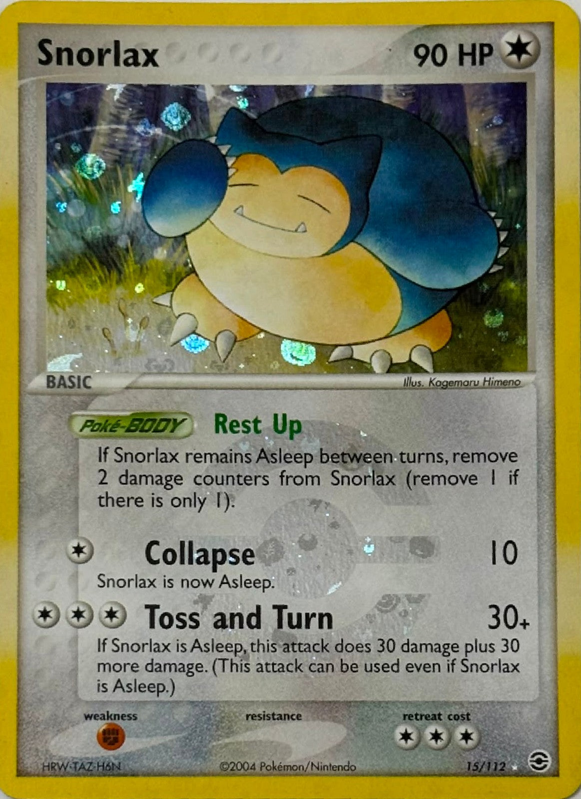 Pokemon Tcg Snorlax 15/112 Reverse