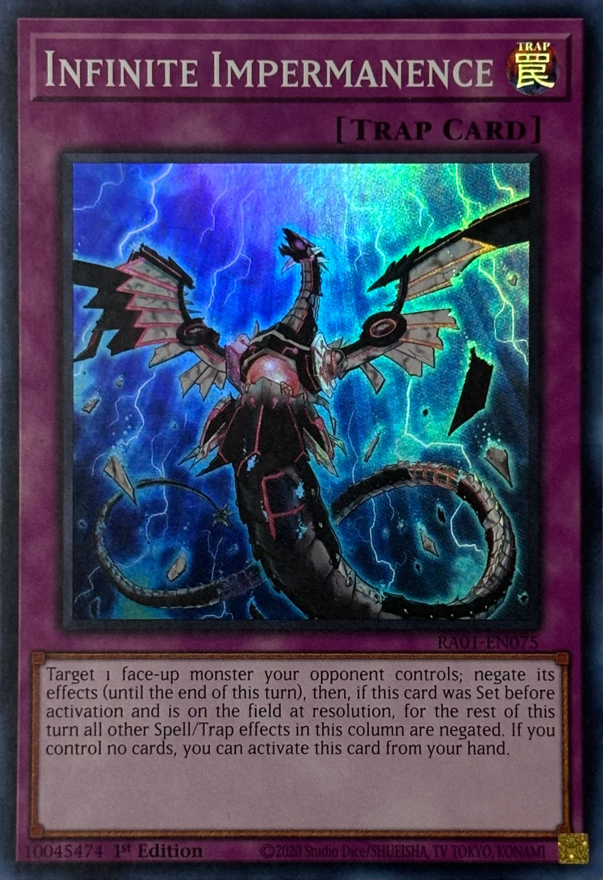 Yugioh! Infinite Impermanence Ra01-en075 1st edition Super rare