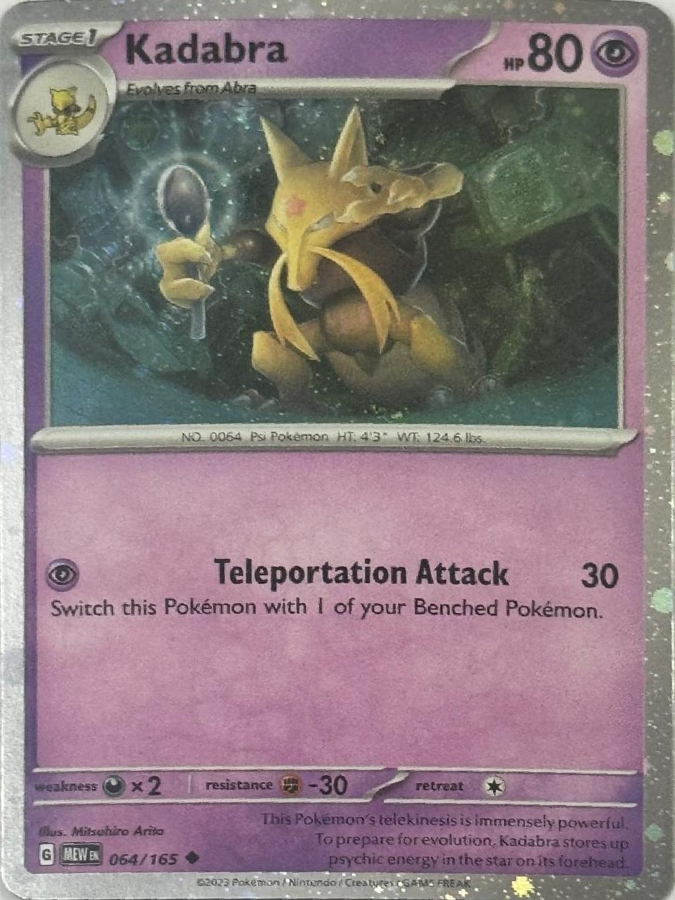 Pokemon Tcg Kadabra 064/165 Holo Cosmo