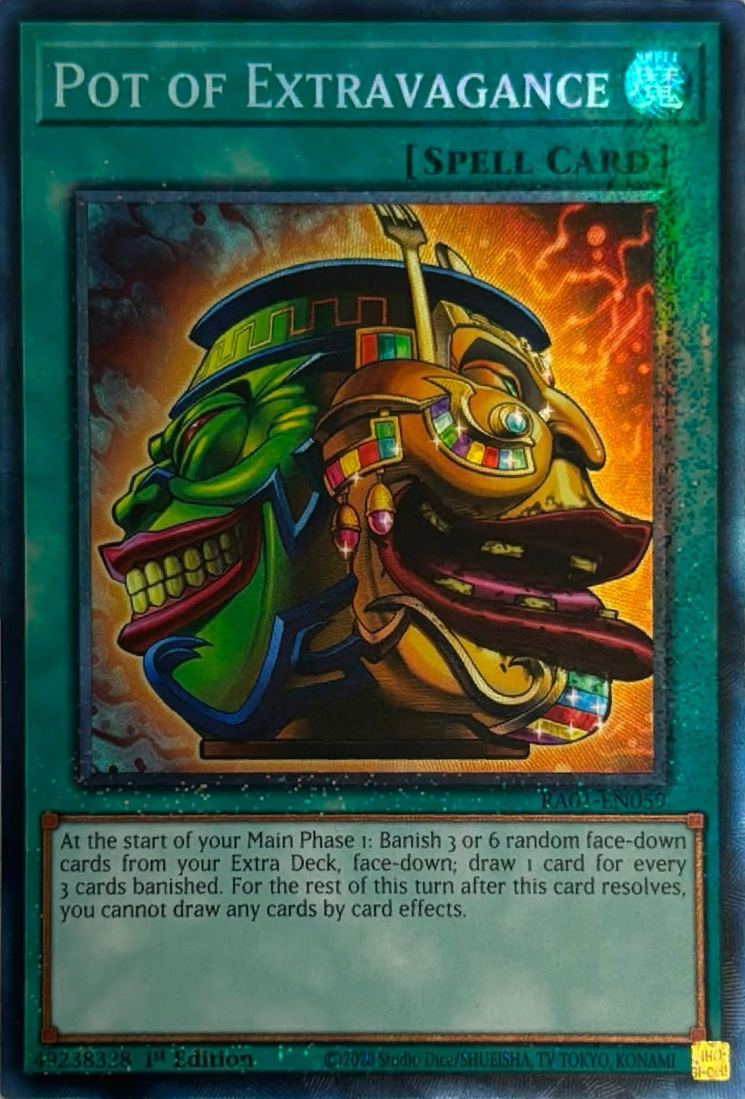 Yugioh! Pot Of Extravagance Ra01-en059 1st edition Collector