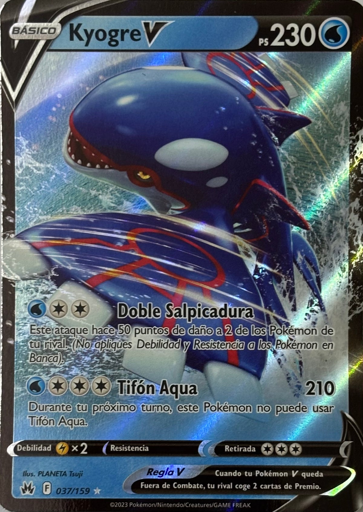 Pokemon Tcg Kyogre V 037/159 Double rare (Español)