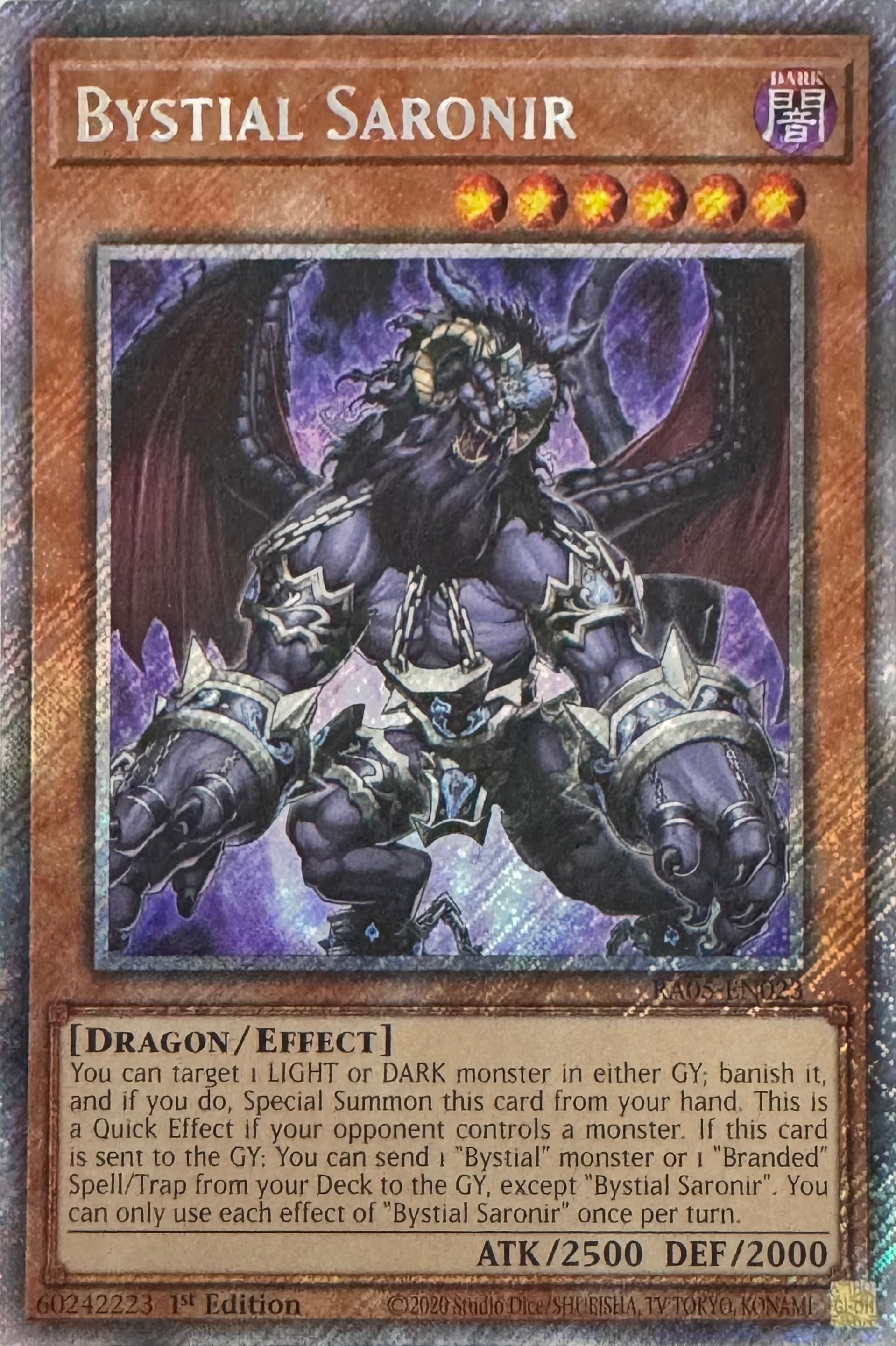 Yugioh! Bystial Saronir Ra05-en023 1st Edition Platinum