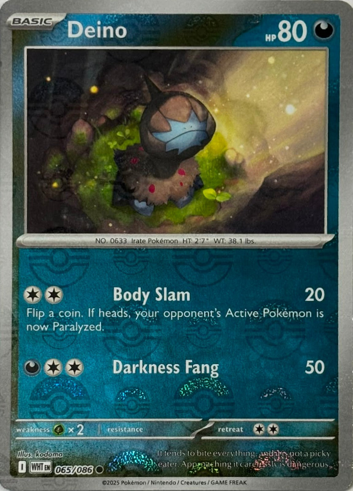 Pokemon Tcg Deino 065/086 (Poke ball Pattern)
