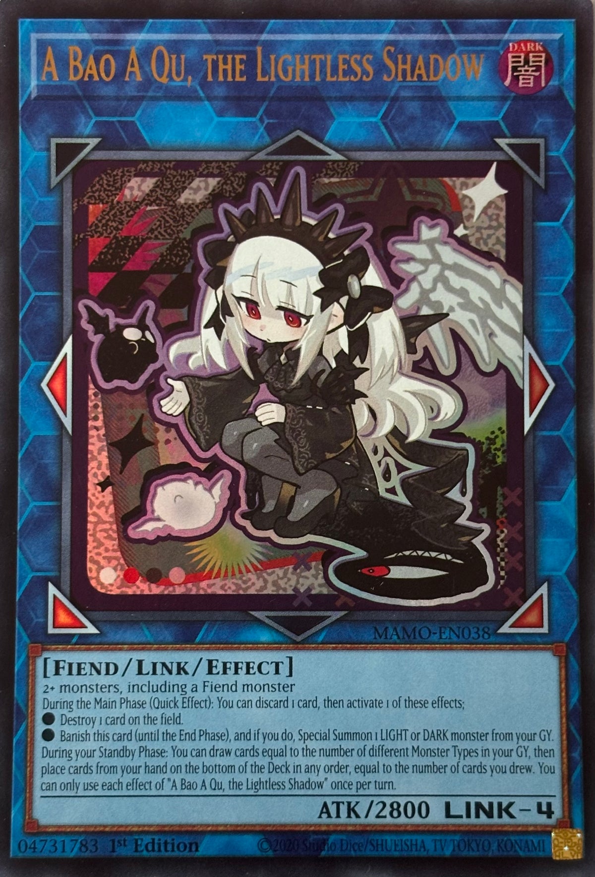 Yugioh! A Bao A Qu, The Lightless Shadow Mamo-en038 1st edition Ultra rare
