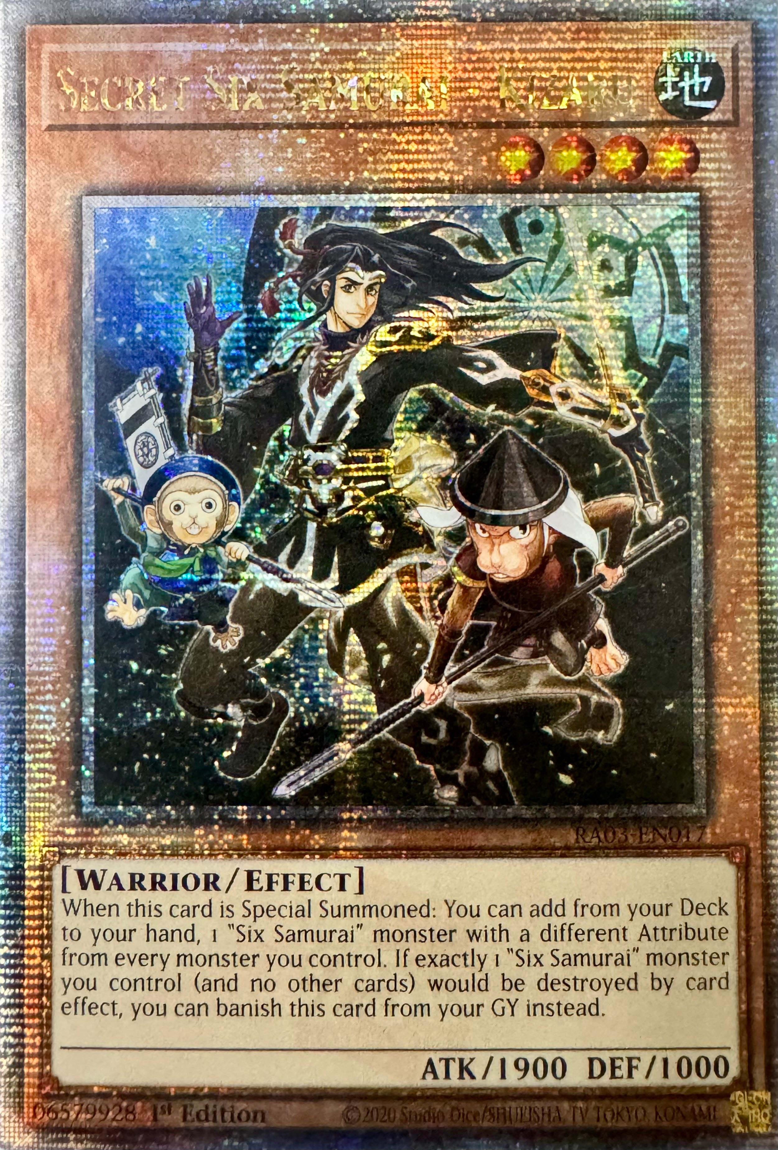 Yugioh! Secret Six Samurai - Kizaru Ra01-en017 1st Edition Quarter Century