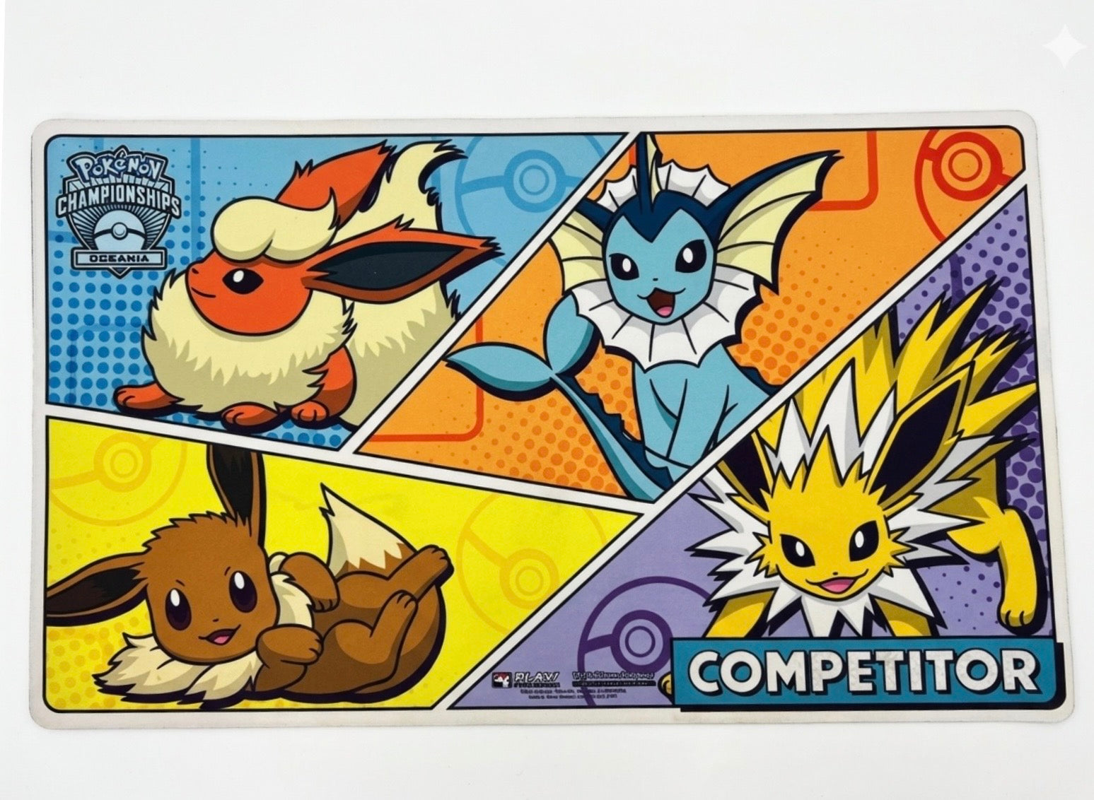 Playmat de evoluciones de eevee pokemon championship competitor oceania
