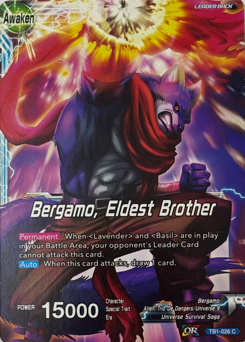 Dragon Ball Tcg Bergamo//Bergamo, Eldest Brother Tb1-026