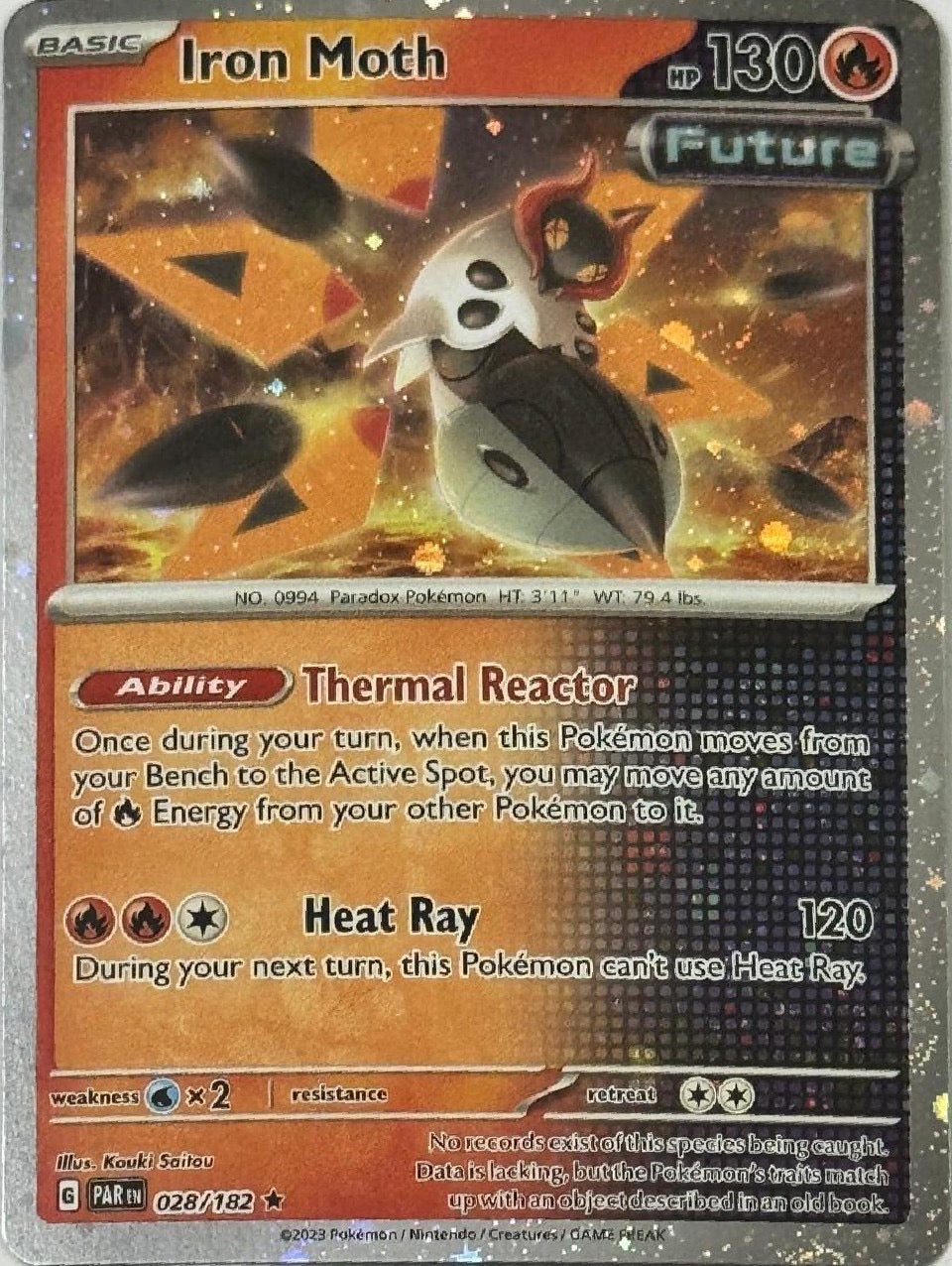 Pokemon Tcg Iron Moth 028/182 holo cosmo