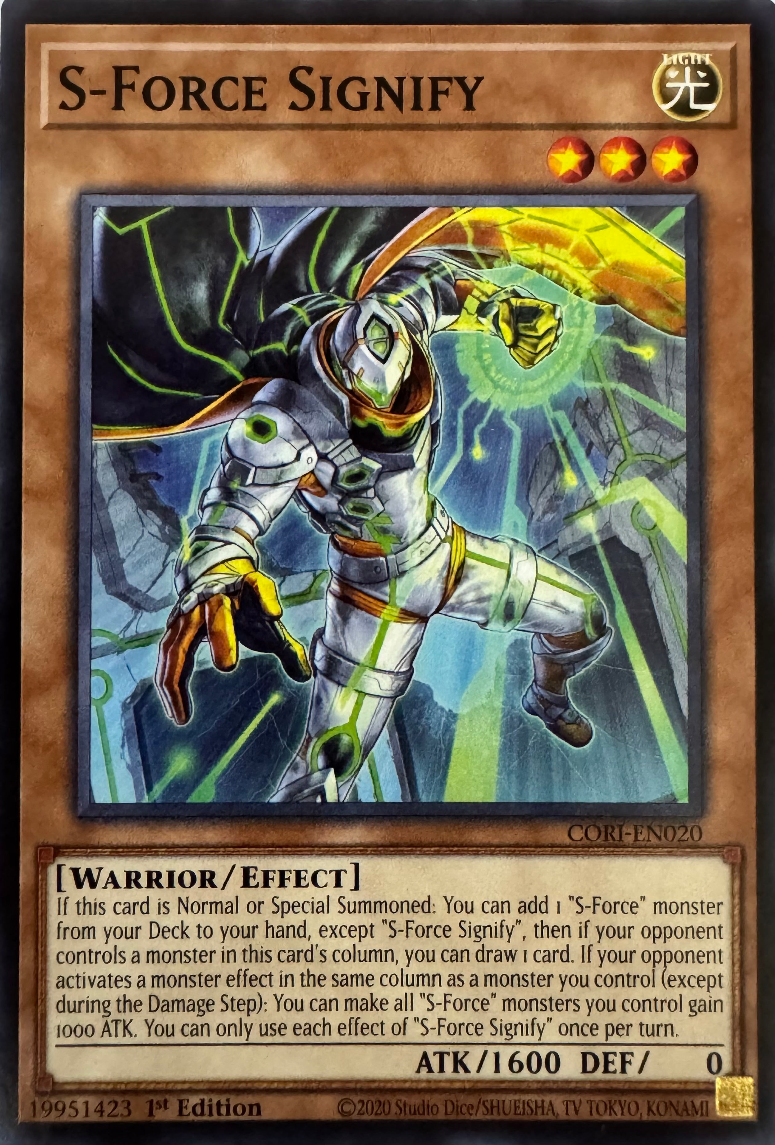 Yugioh! S-Force Signify Cori-en020 1st Edition