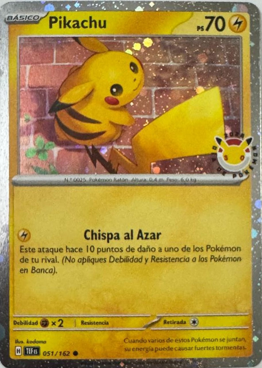 Pokemon Tcg Pikachu 051/162 Holo cosmos (Español)(Pokemon Day)