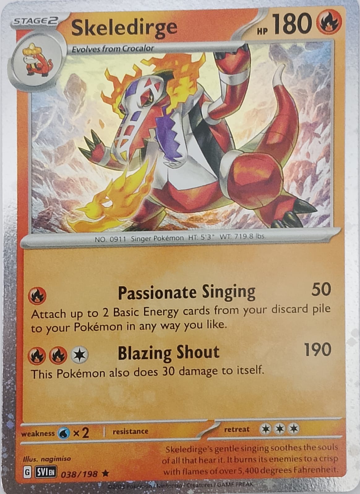 Pokemon Tcg Skeledirge 038/198 holo cosmos