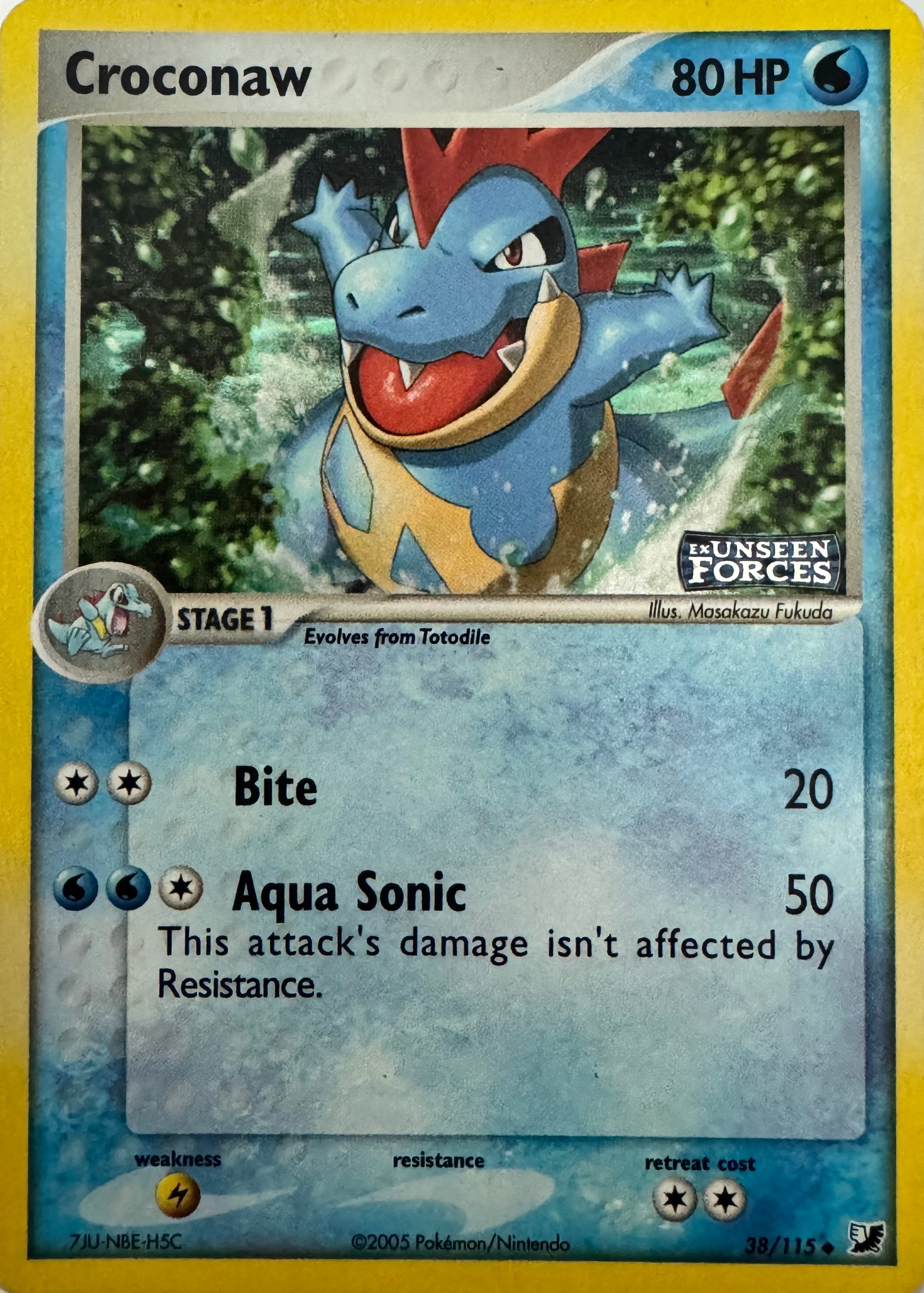 Pokemon Tcg Croconaw 38/115 Holo (Ex Unseen Forces)