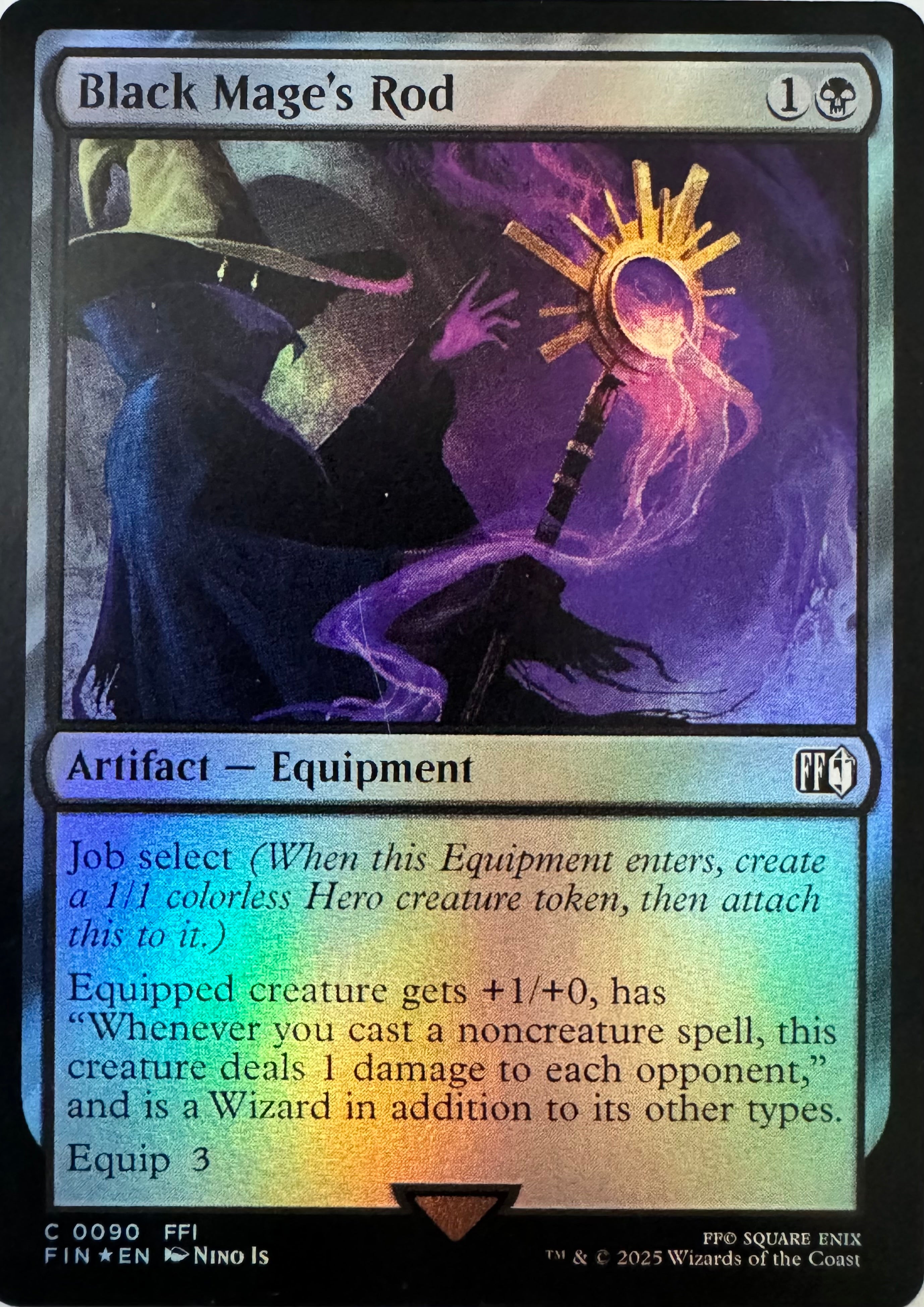 Magic Black Mage's Rod 0090 Foil