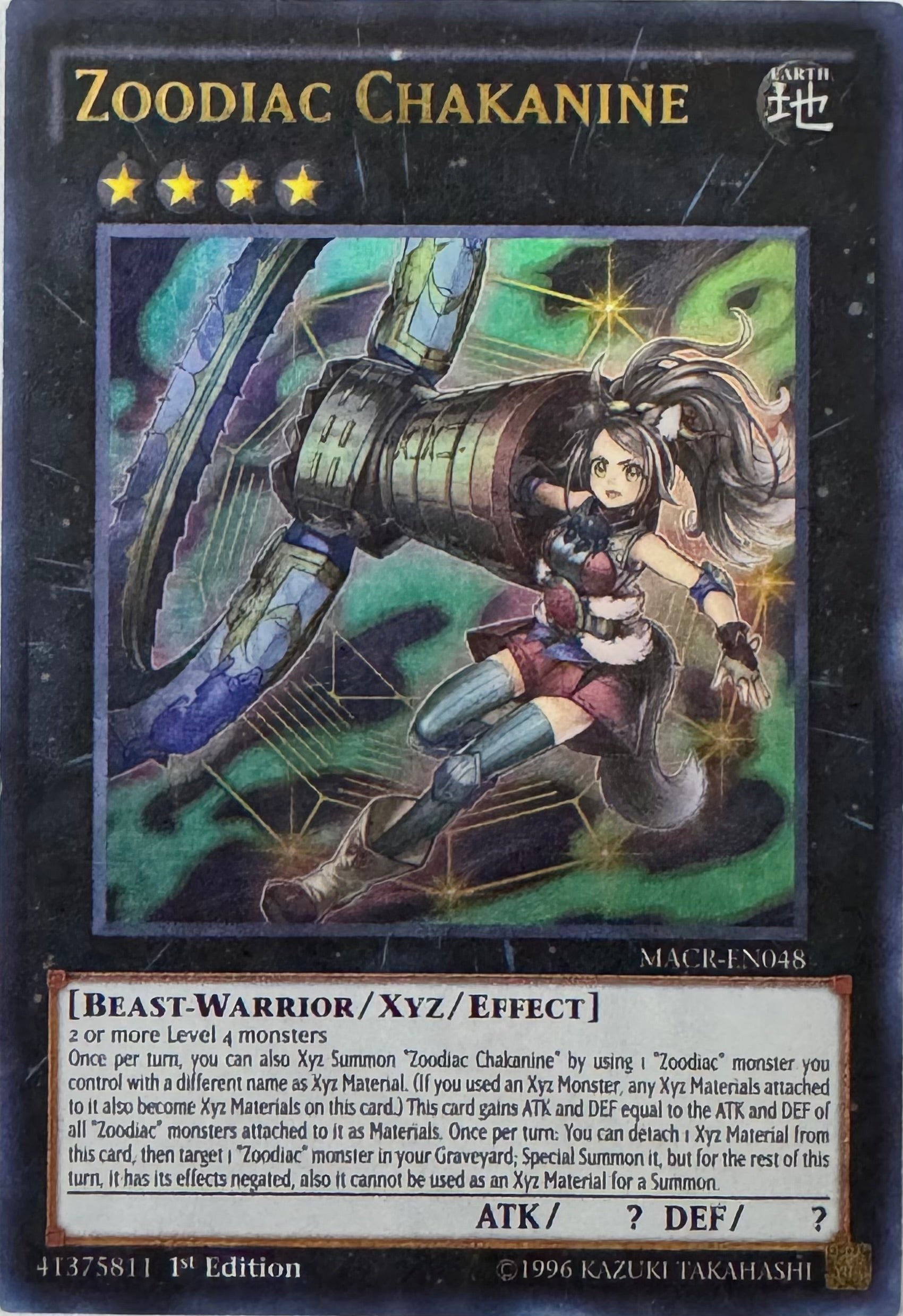 Yugioh! Zoodiac Chakanine Macr-En048 1st Edition Ultra