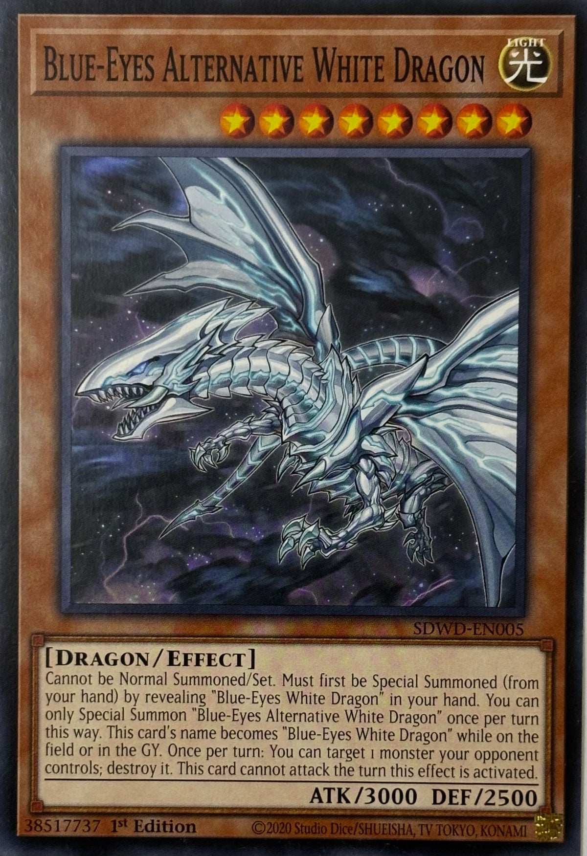 Yugioh! Blue-eyes Alternative White Dragon Sdwd-en005 1st edition