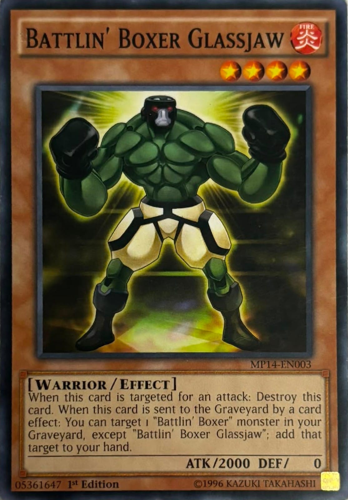 Yugioh! Battlin’ Boxer Glassjaw Mp14-en003 1st edition Comun