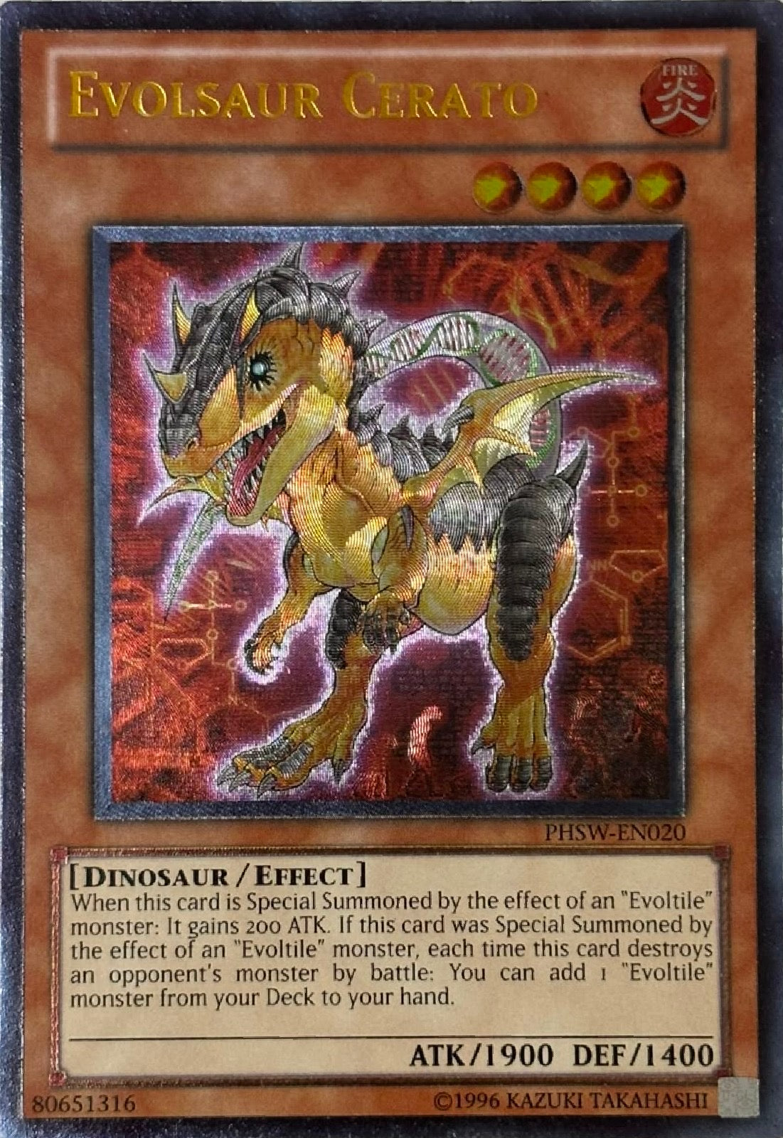 Yugioh! Evolsaur Cerato Phsw-en020 Ultimate