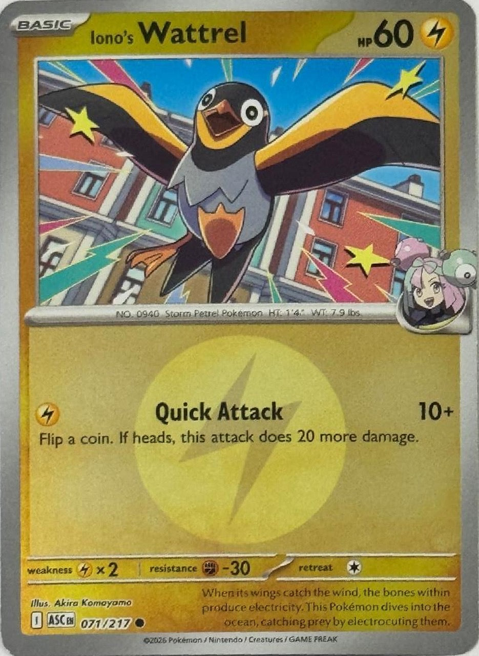 Pokémon Tcg Iono's Wattrel 071/217 (Energy Symbol)