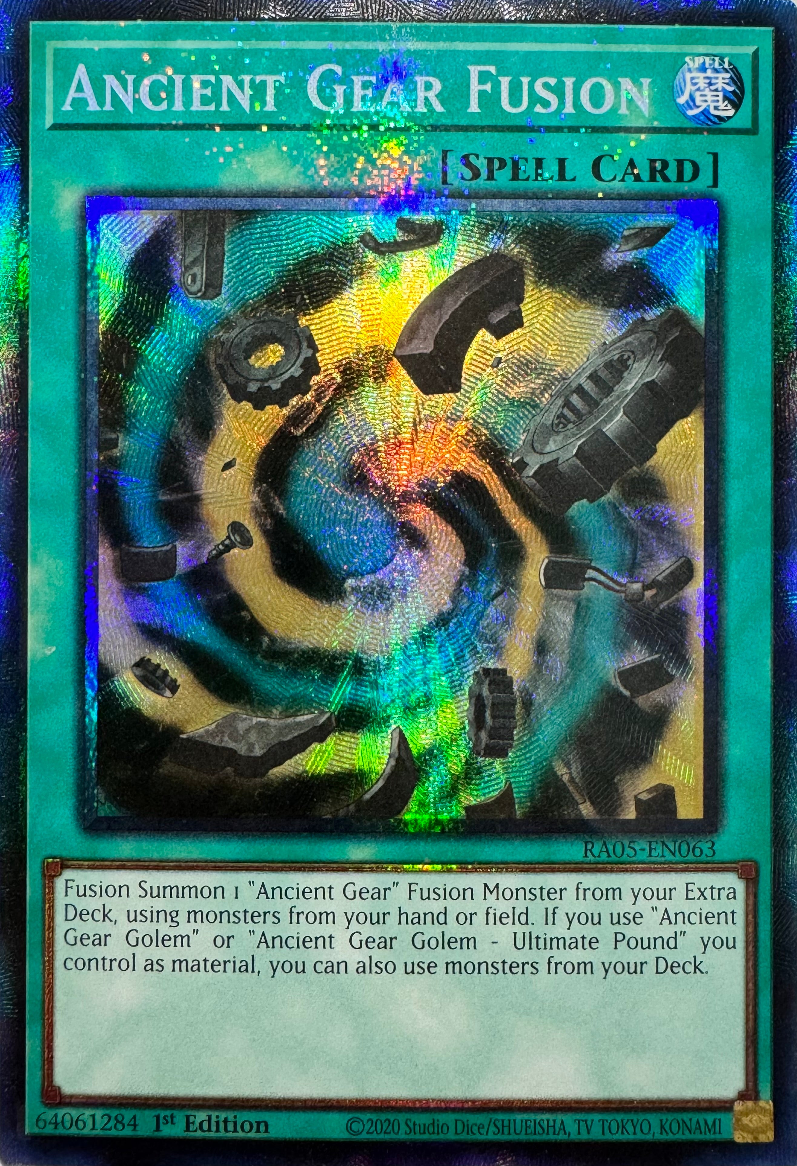 Yugioh! Ancient Gear Fusion Ra05-en063 1st Edition Collector