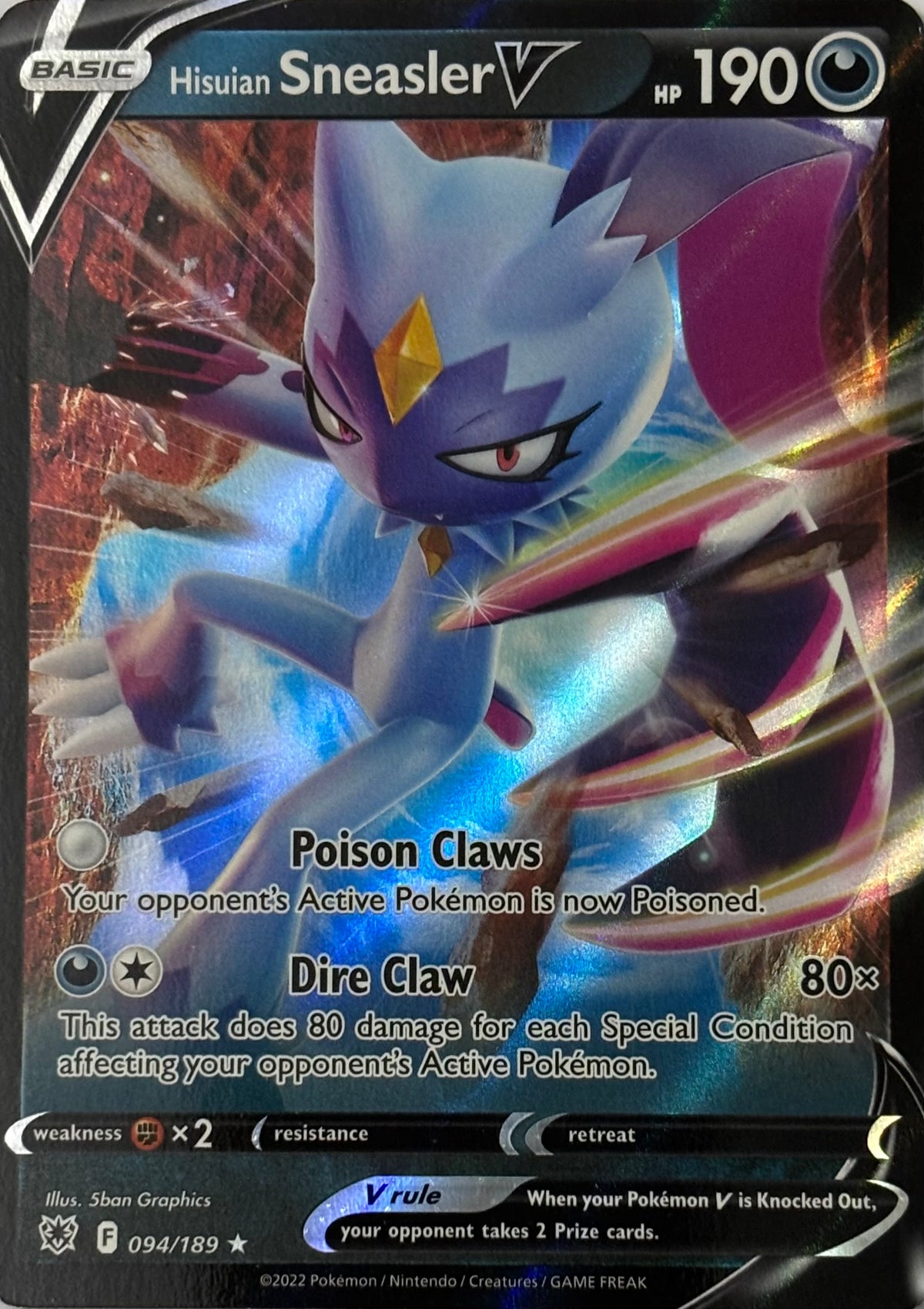 Pokemon Tcg Hisuian Sneasler V 094/189
