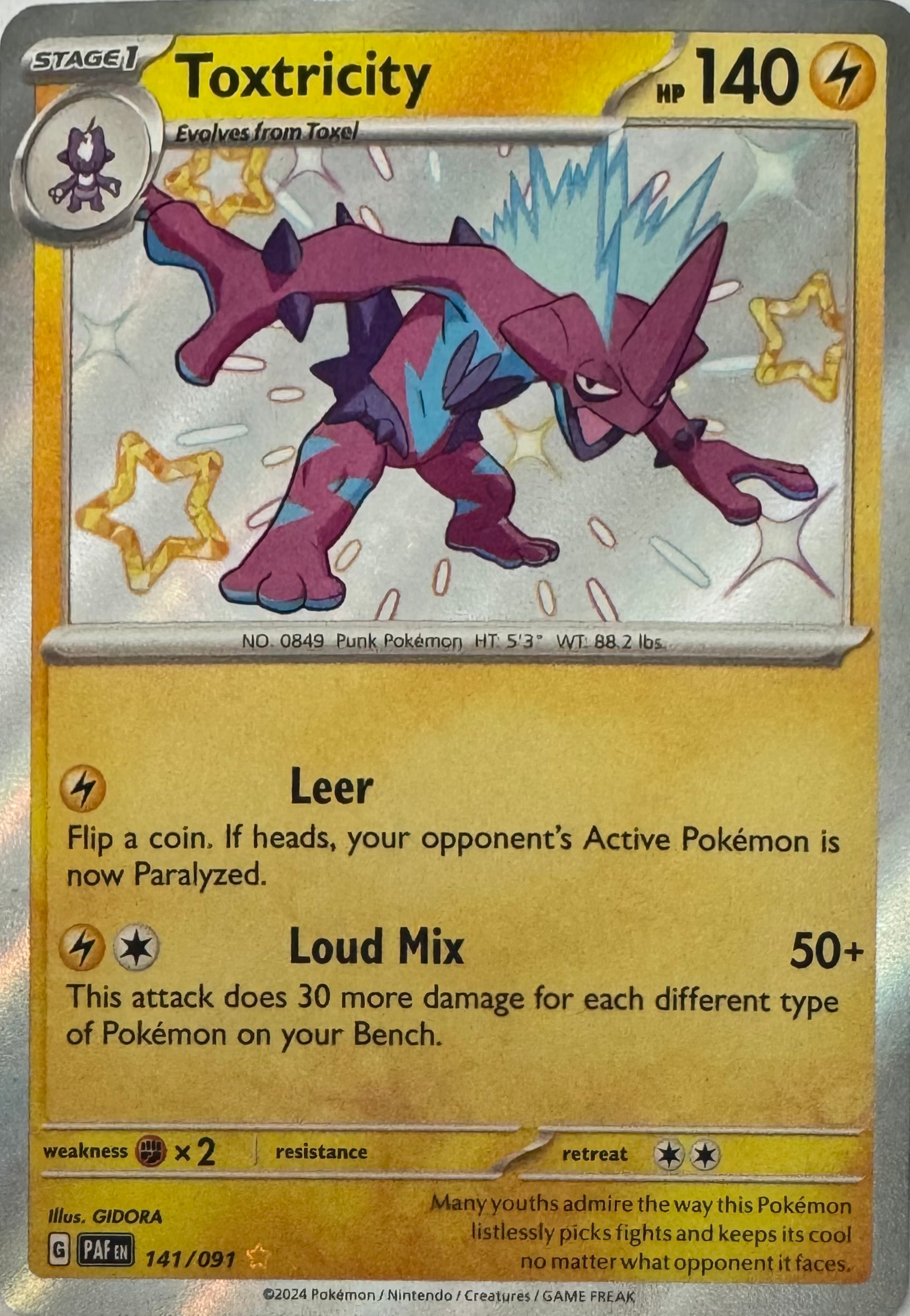 Pokemon Tcg Toxtricity 141/091 Shiny