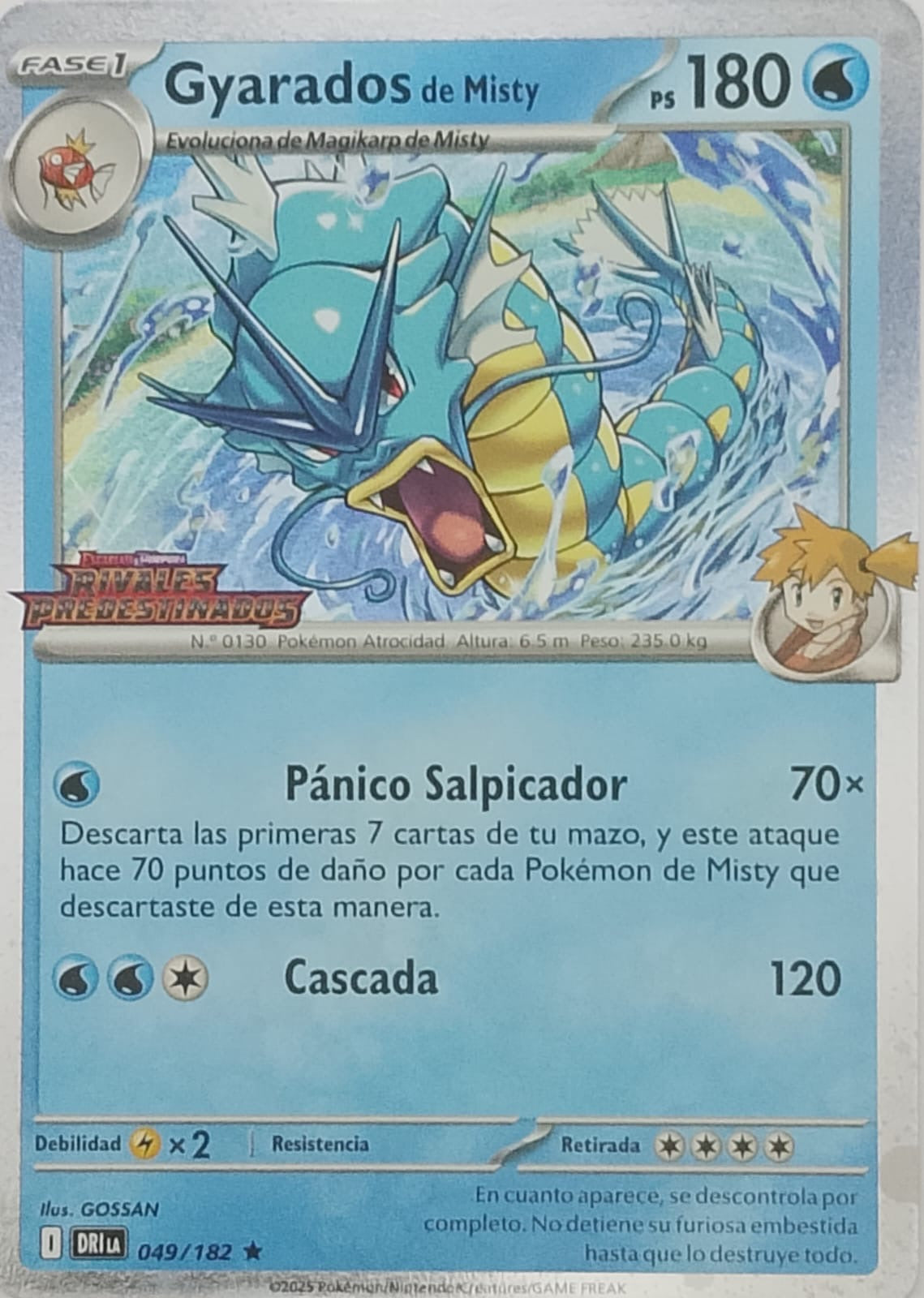 Pokemon Tcg Gyarados de misty 049/182 holo cosmos (español)