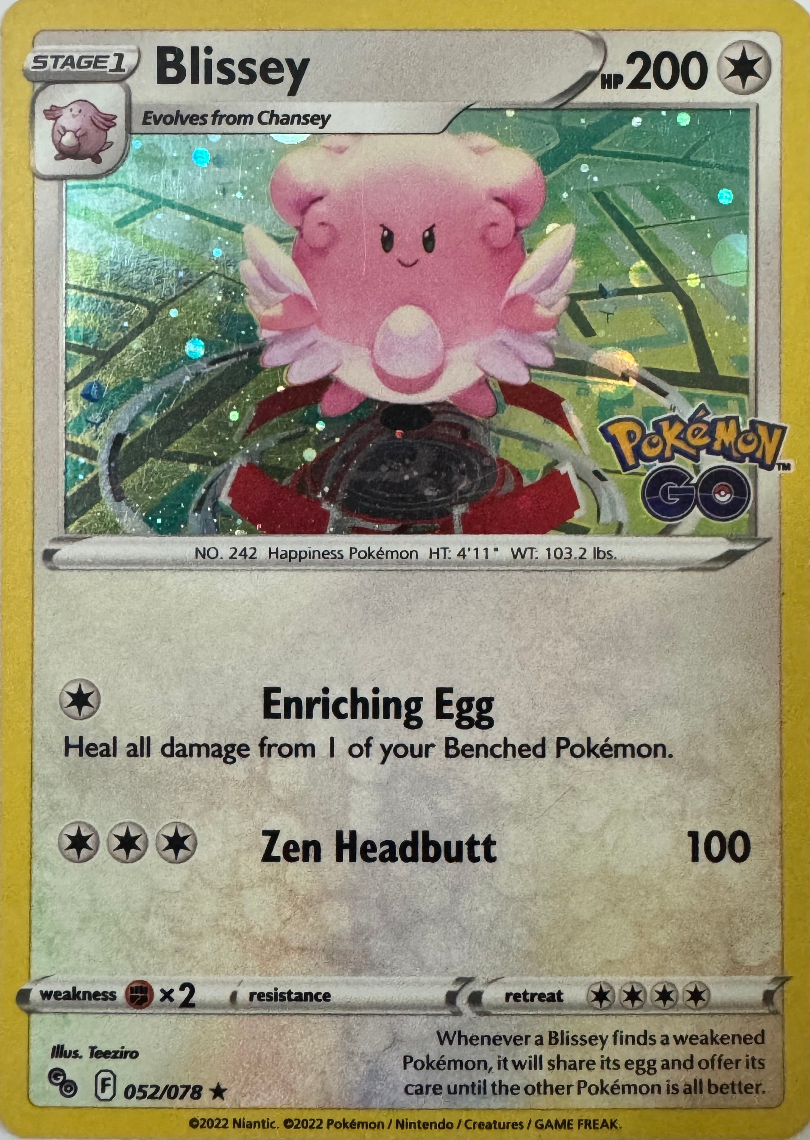 Pokemon Tcg Blissey 052/078 Holo Cosmos (PGO)