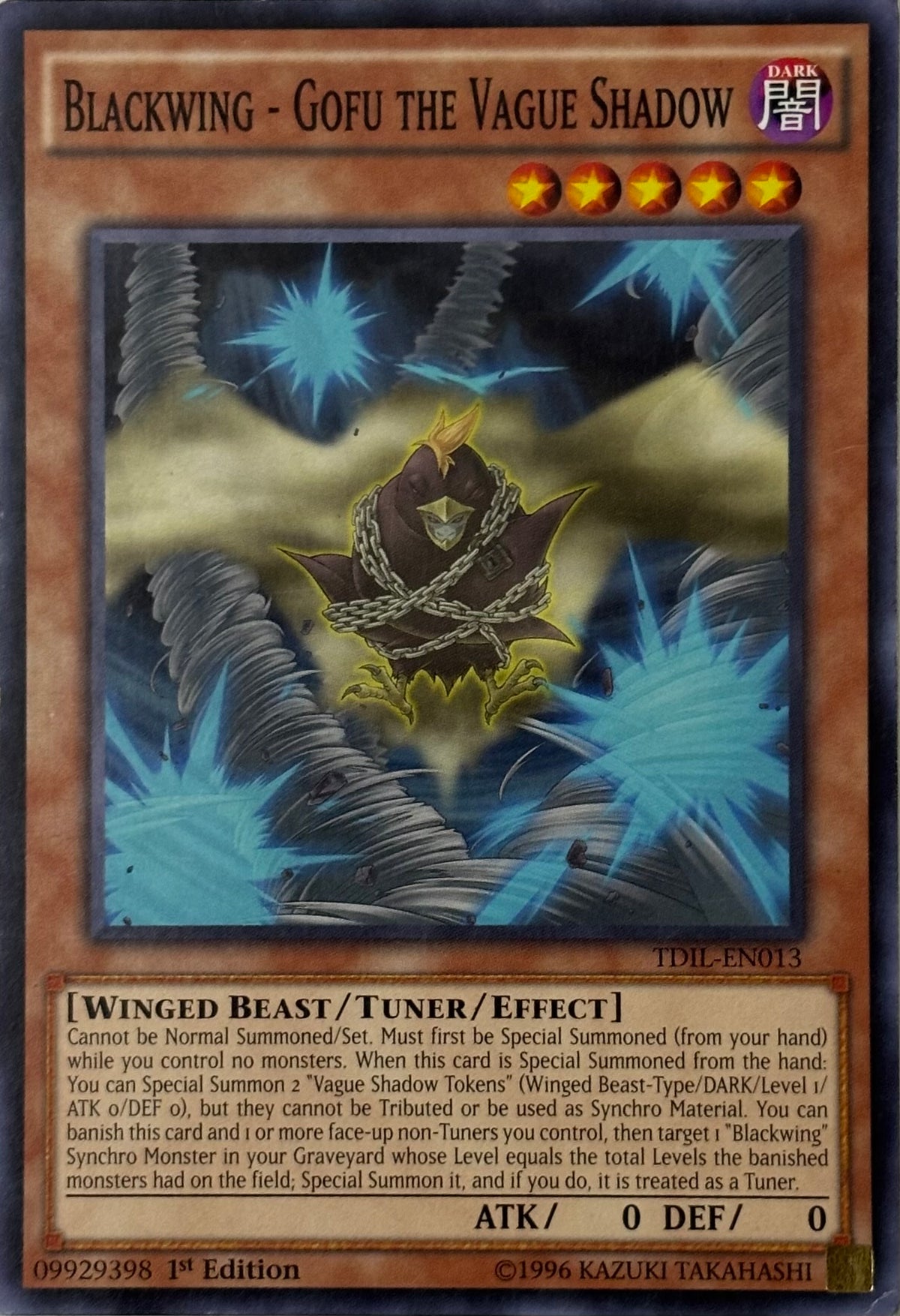 Yugioh! Gofu The Vague Shadow Tdil-en013 1st edition