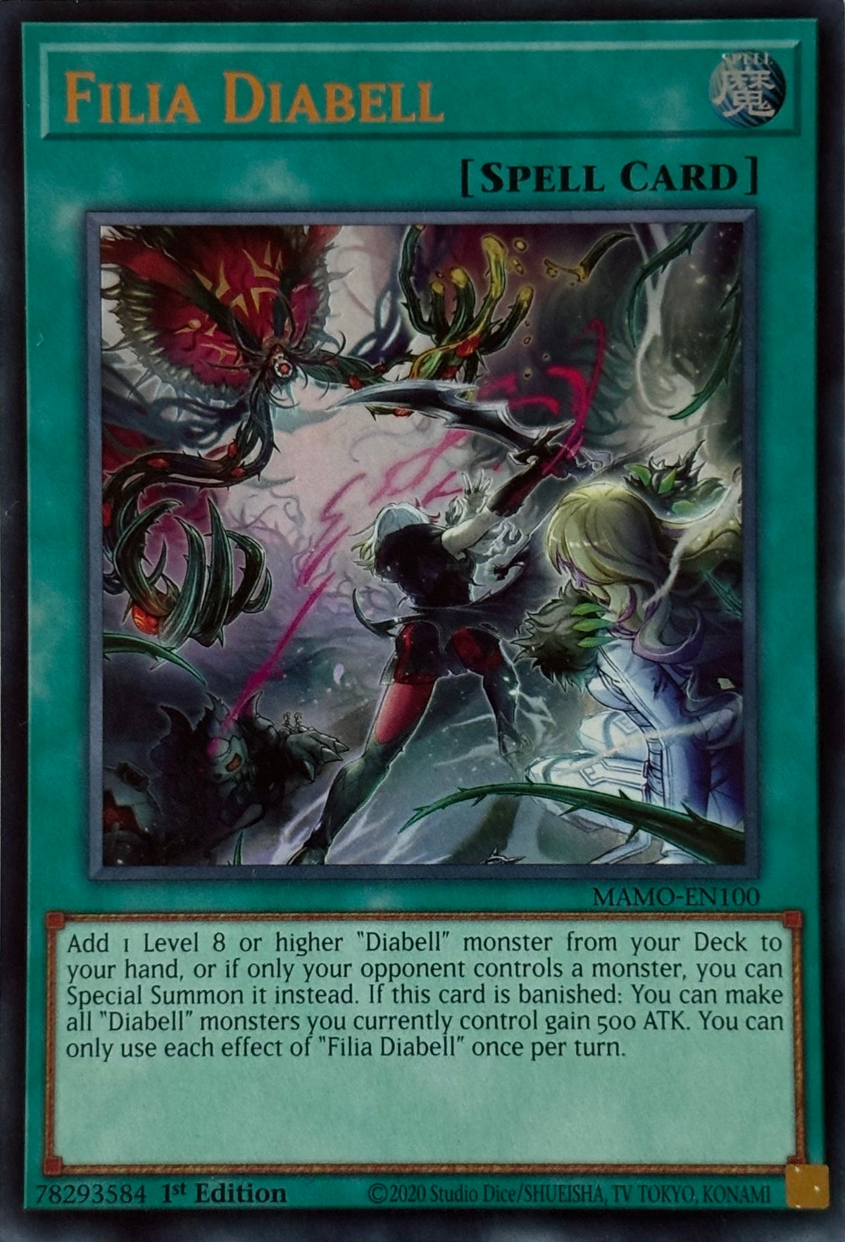 Yugioh! Filia Diabel Mamo-en100 1st edition Ultra rare
