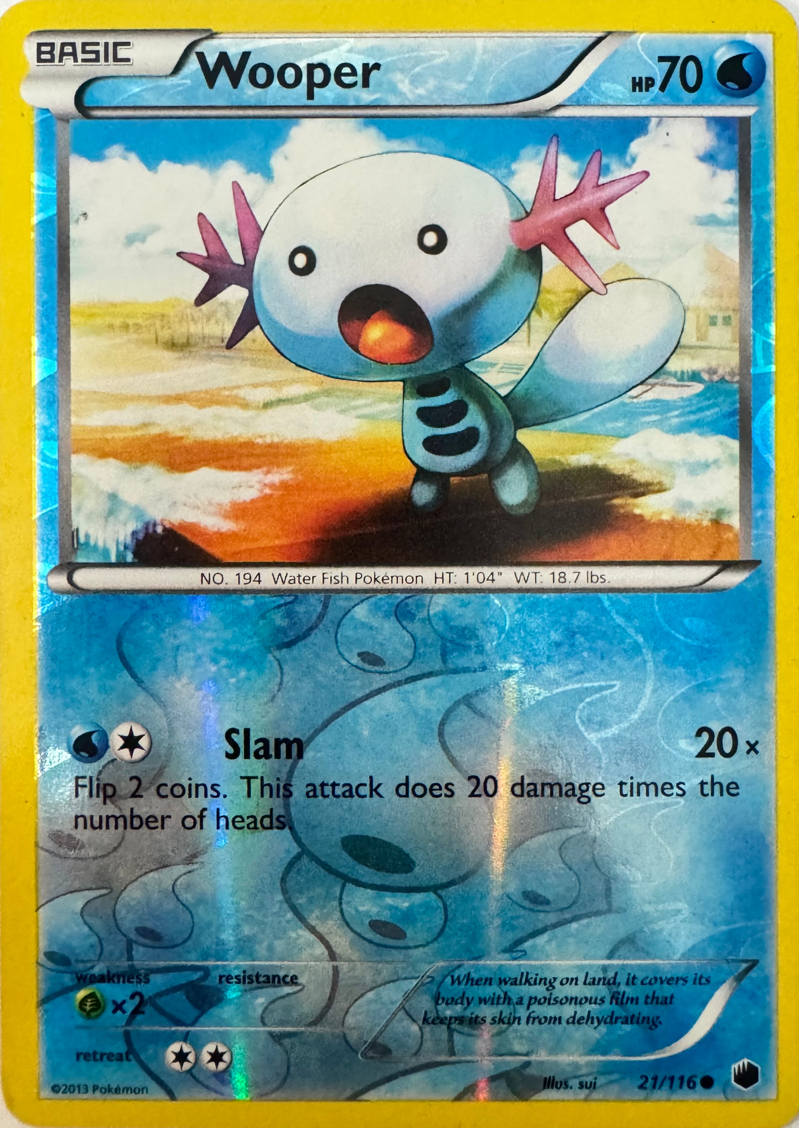 Pokemon Tcg Wooper 21/116 Reverse
