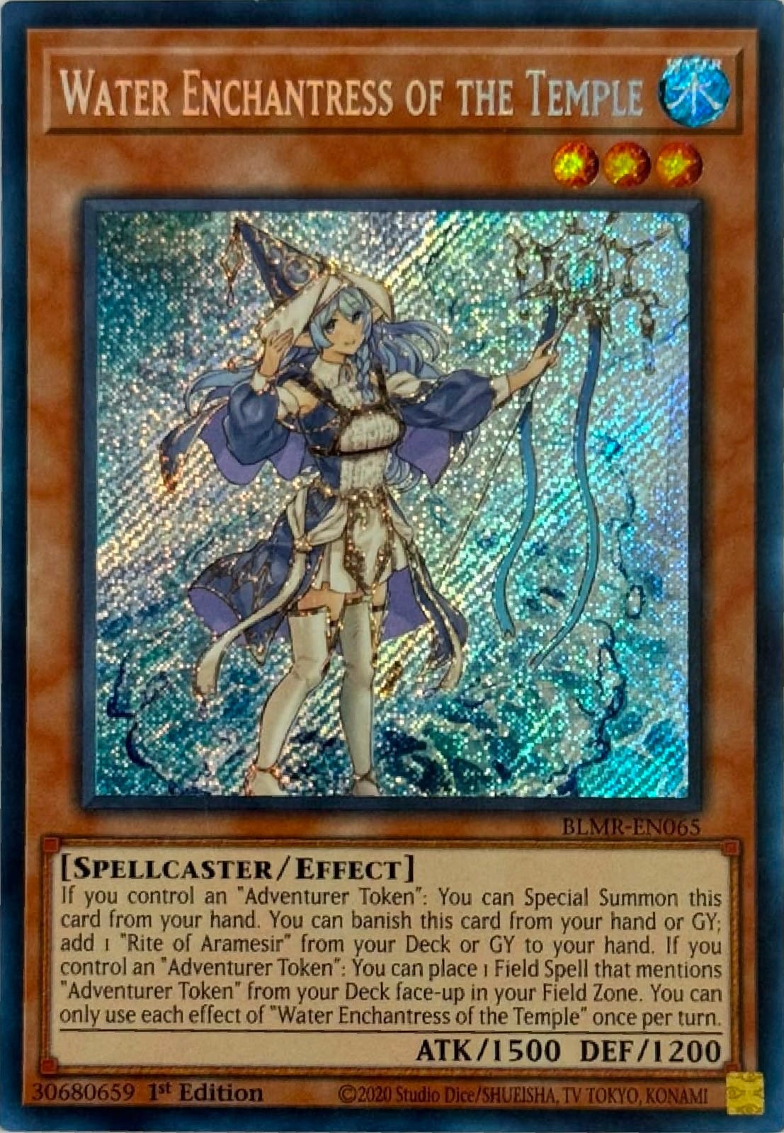Yugioh! Water Enchantress Of The Temple Blmr-en065 1st edition Secret Rare
