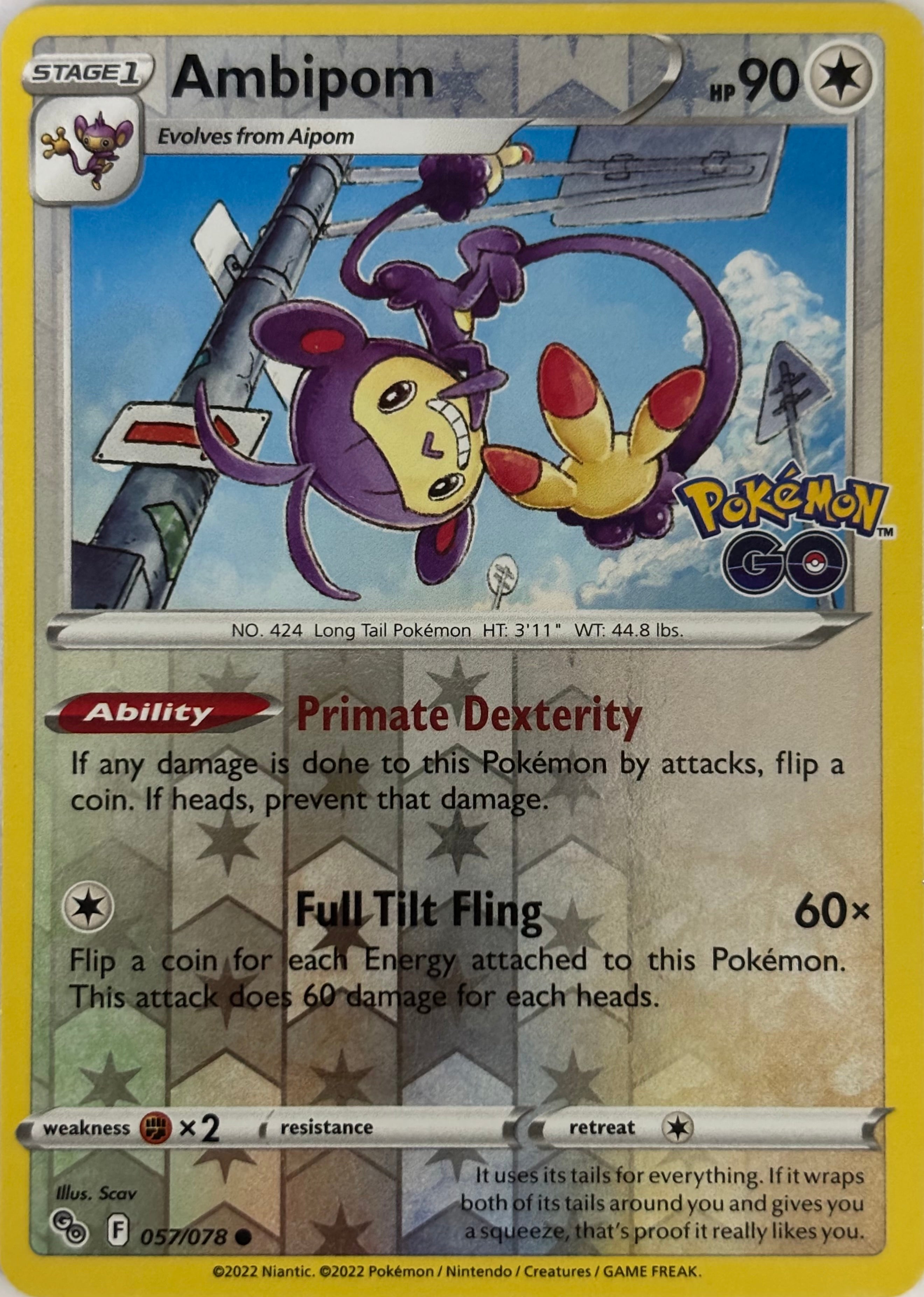 Pokemon Tcg Ambipom 057/078 Reverse (PGO)