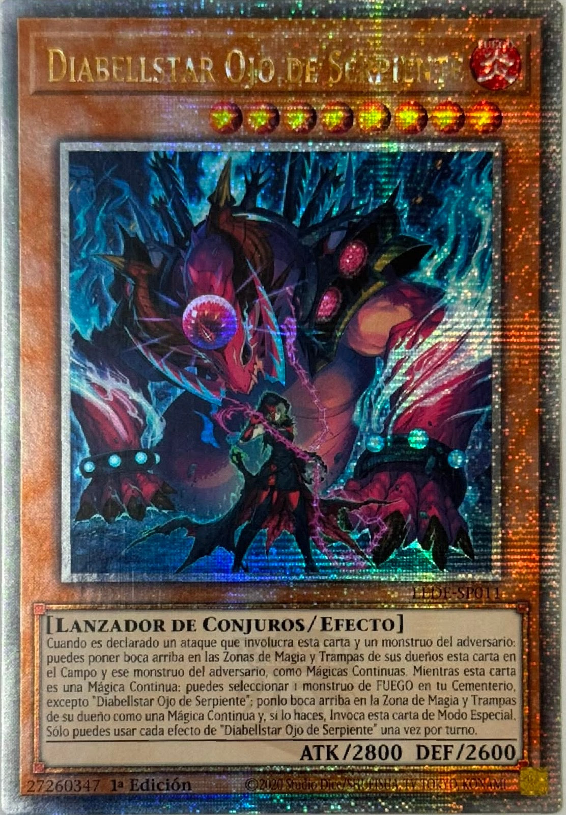Yugioh! Diabellstar Ojo e Serpiente Lede-sp011 1a edicion Quarter Century (Español)