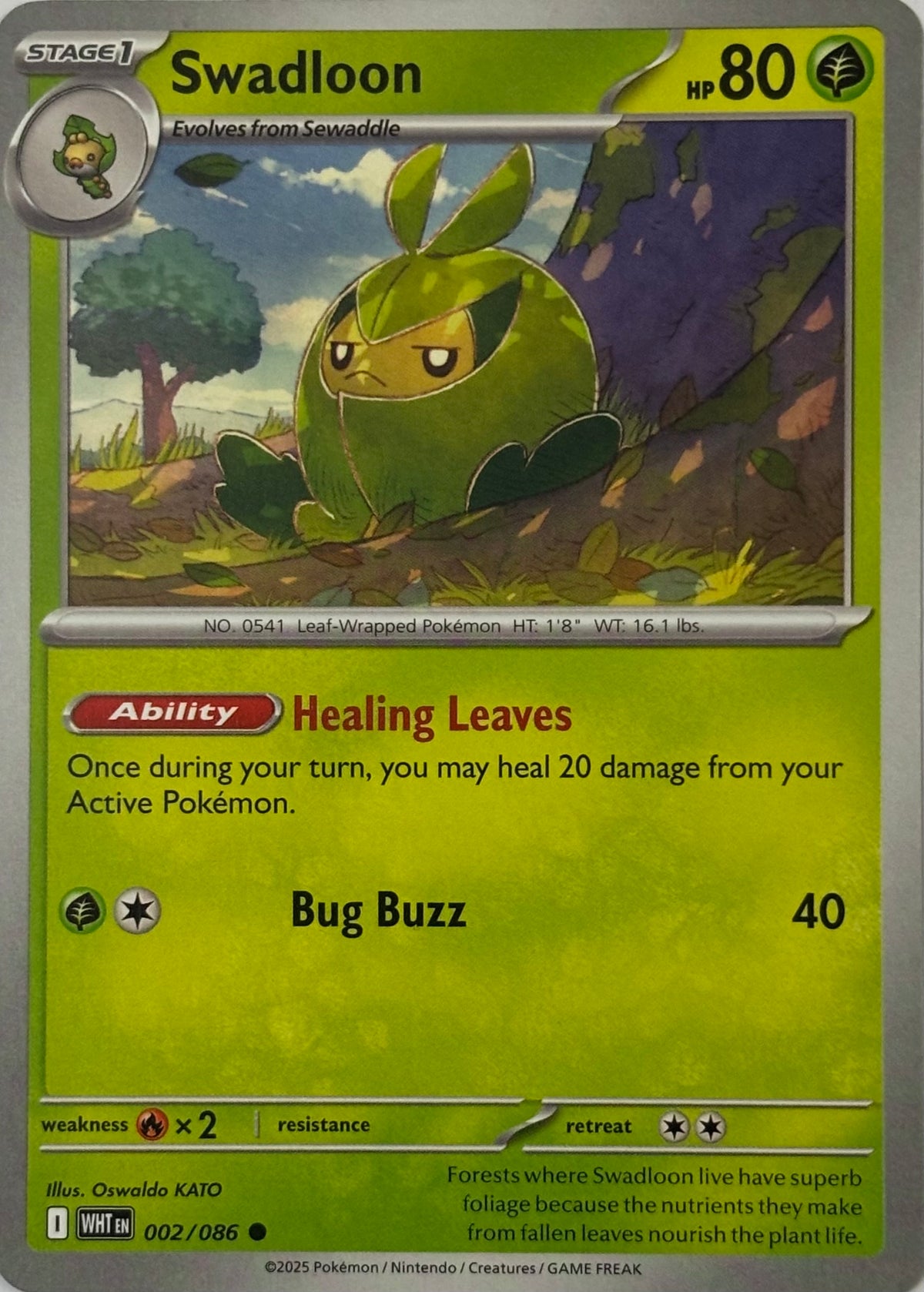 Pokemon Tcg Swadloon 002/086