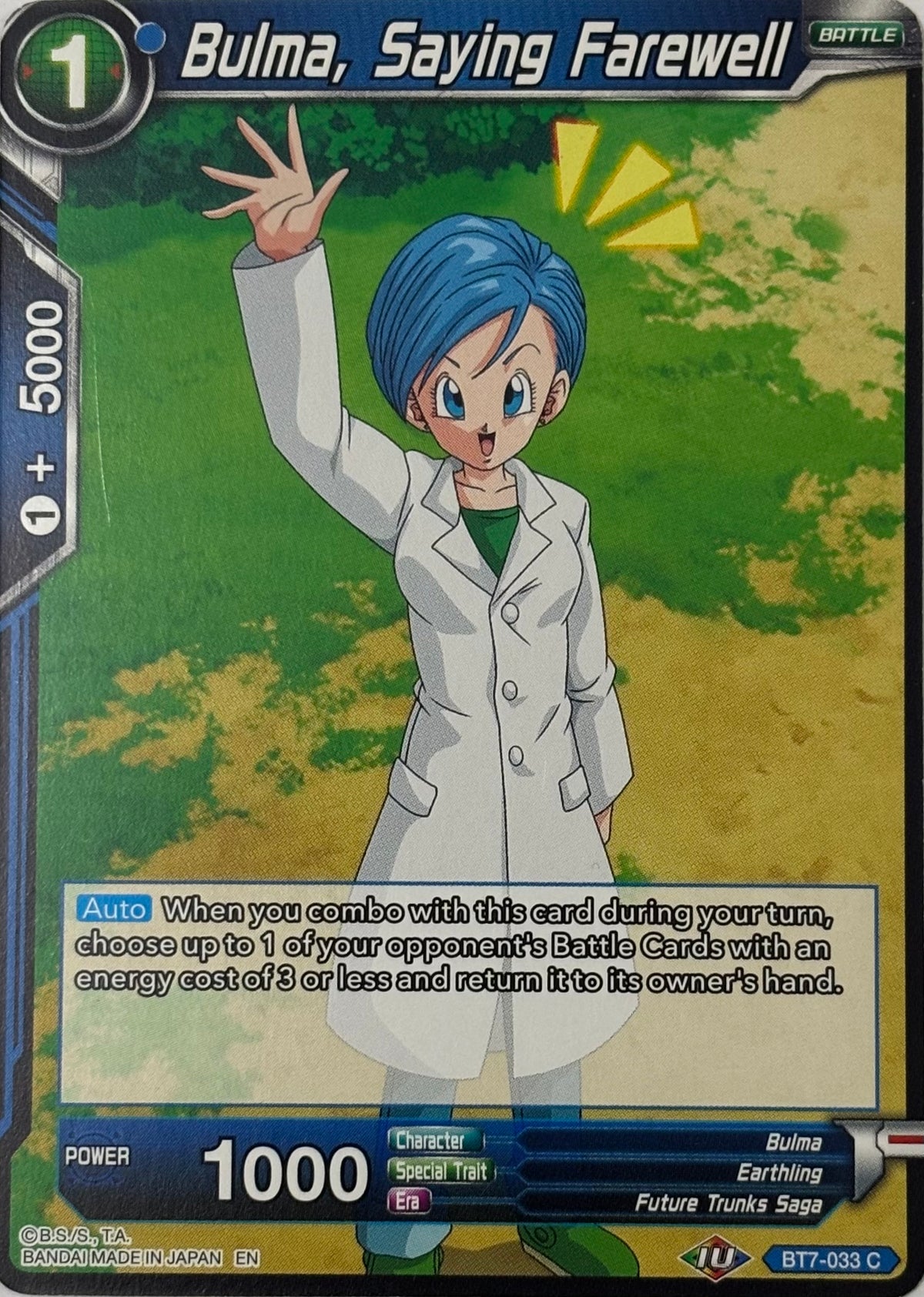 Dragon Ball Tcg Bulma, Saying Farewell Bt7-033
