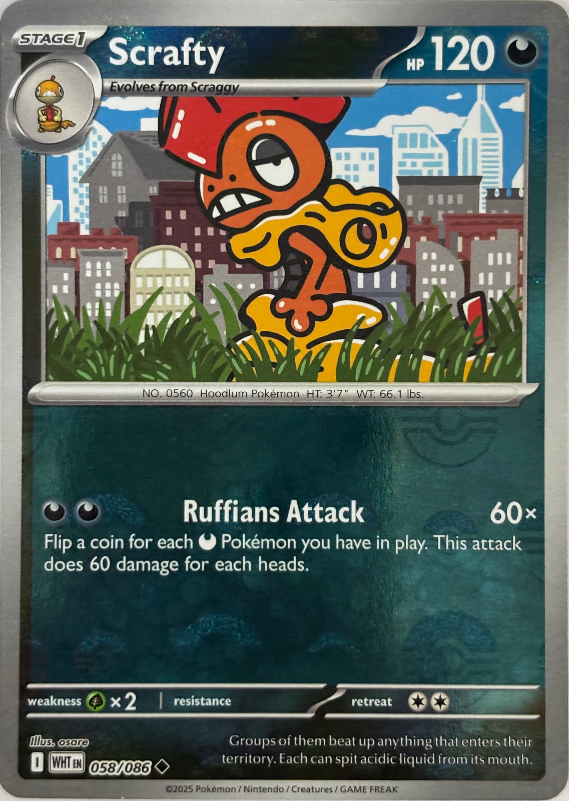 Pokemon Tcg Scrafty 058/086 (Poke Ball)