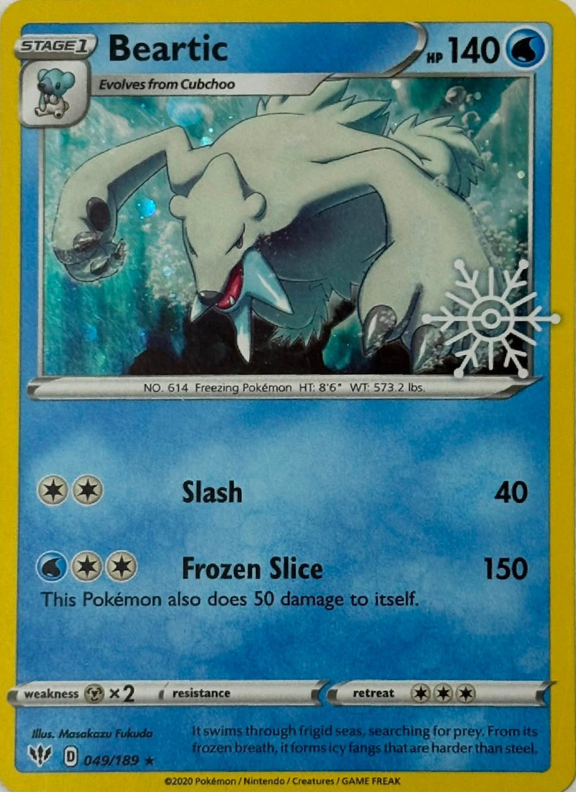 Pokemon Tcg Beartic 049/189 (Holiday Calendar)