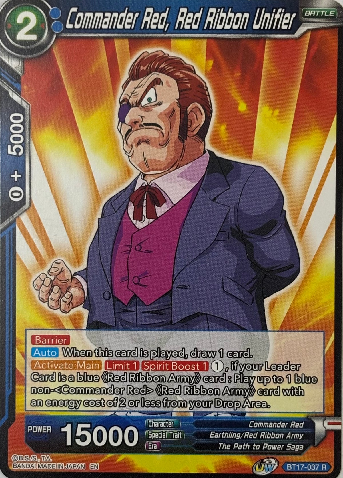 Dragon Ball Tcg Commander Red, Red Ribbon Unifier Bt17-037