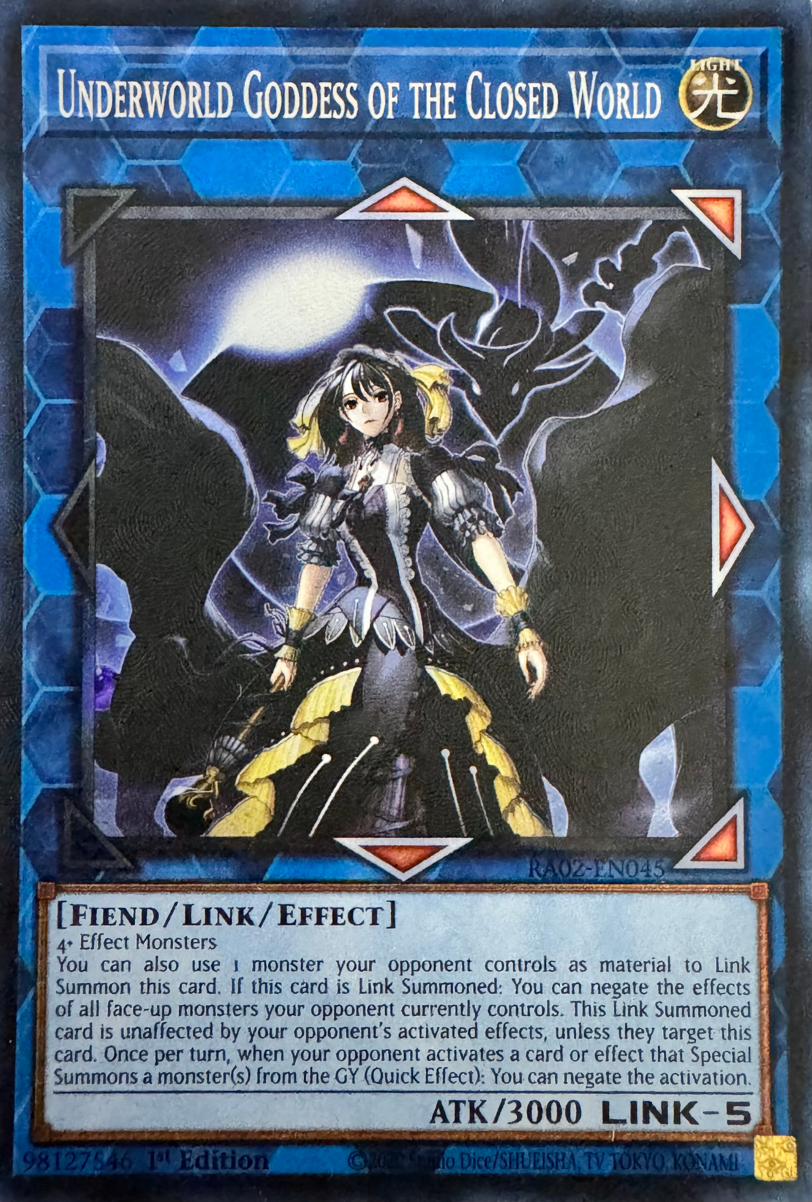 Yugioh! Underworld Goddess of the Closed World Ra02-En045 1st Edition Collector