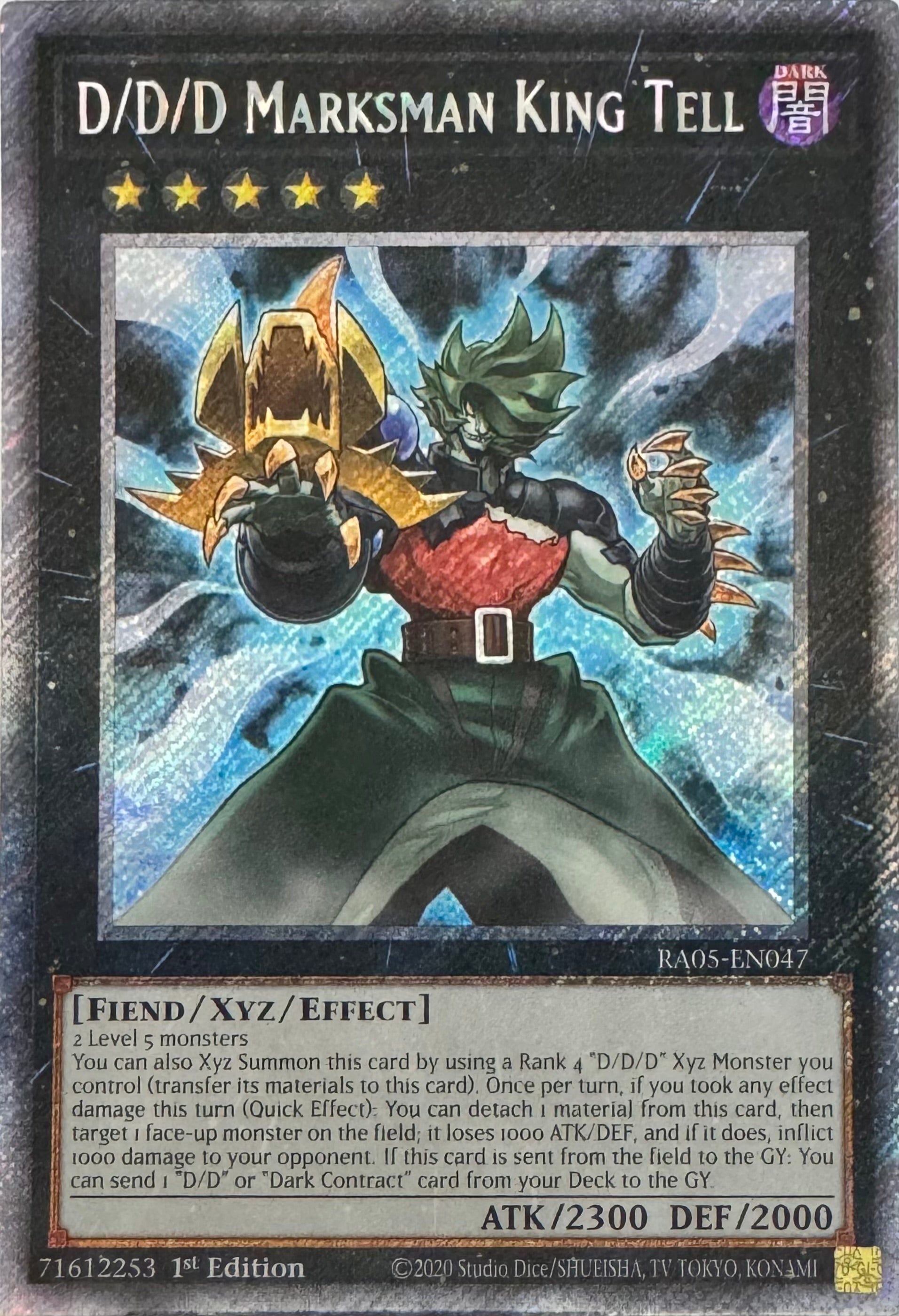 Yugioh! D/D/D Marksman King Tell Ra05-en047 1st Edition Platinum