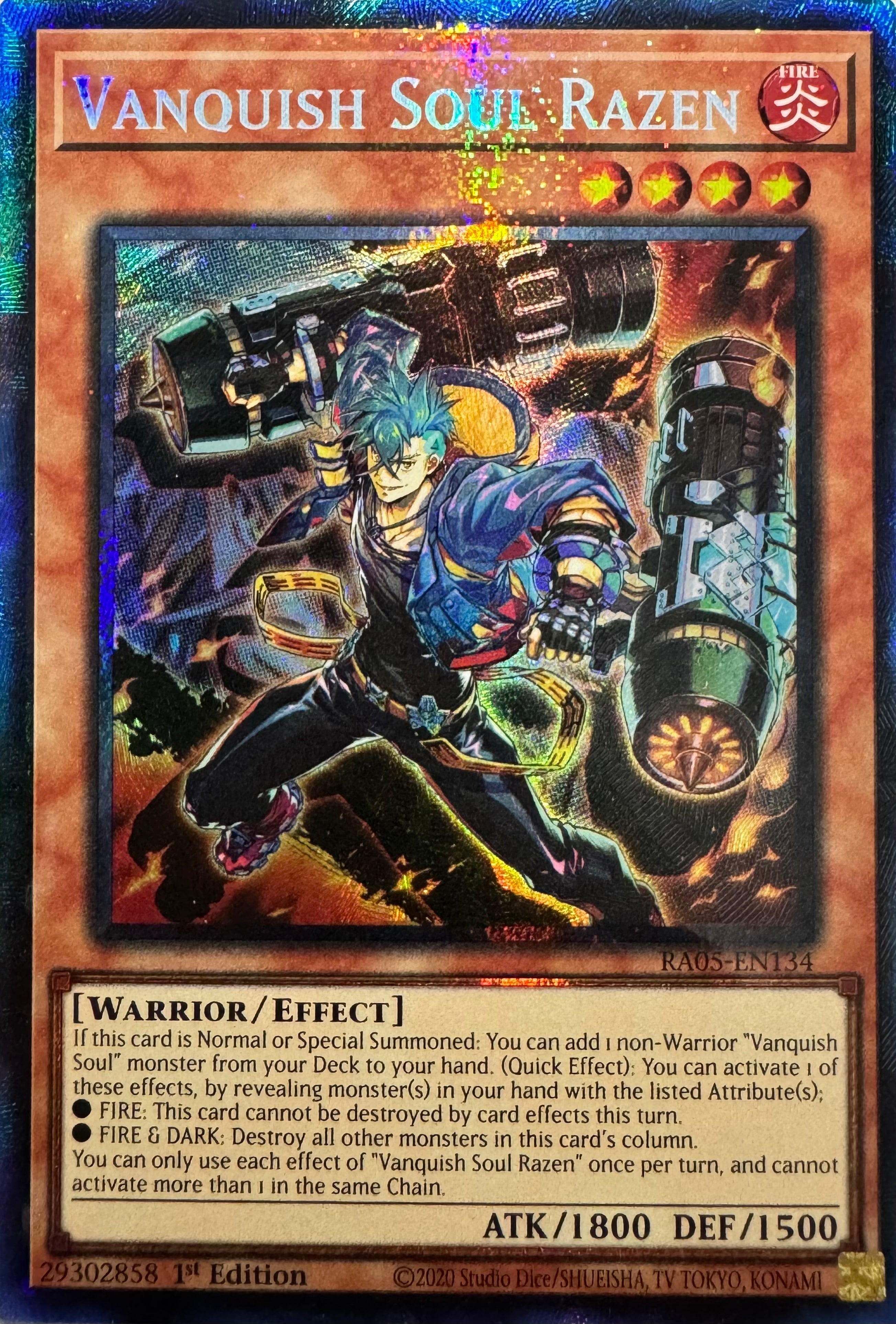 Yugioh! Vanquish Soul Razen Ra05-en134 1st Edition Collector
