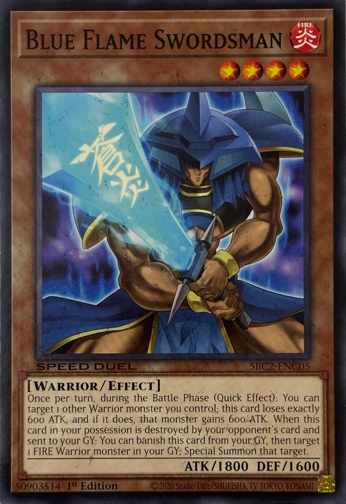 Yugioh! Blue Flame Swordsman Sbc2-enc05 1st edition Speed Duel