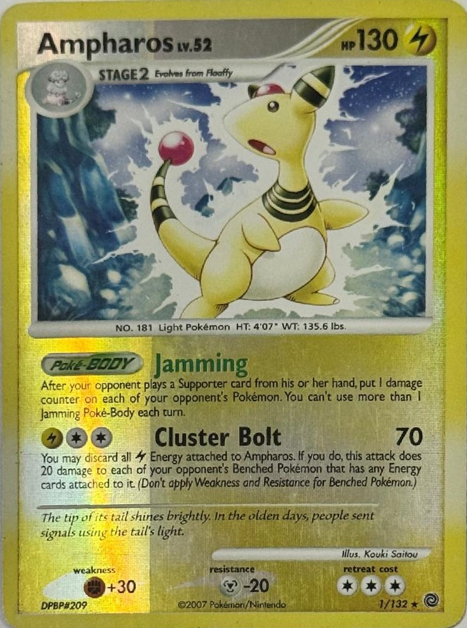 Pokemon Tcg Ampharos lv52 1/132 reverse