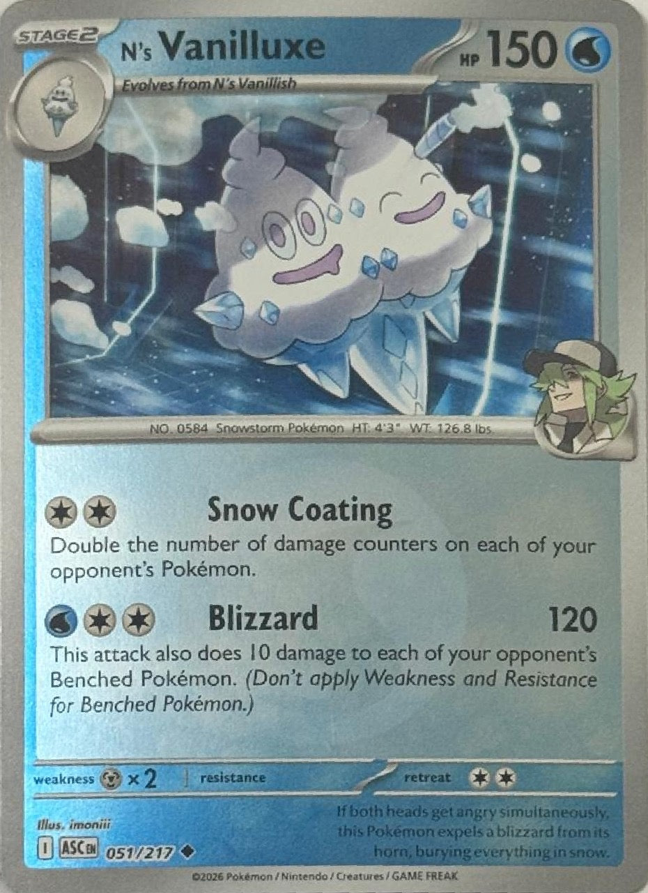 Pokemon Tcg N’s Vanilluxe 051/217 (Energy simbol)