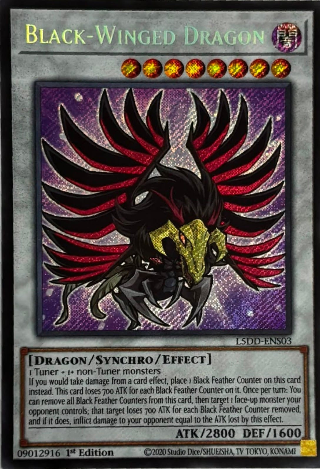 Yugioh! Black-Winged Dragon L5dd-ens03 1st edition Secret Rare