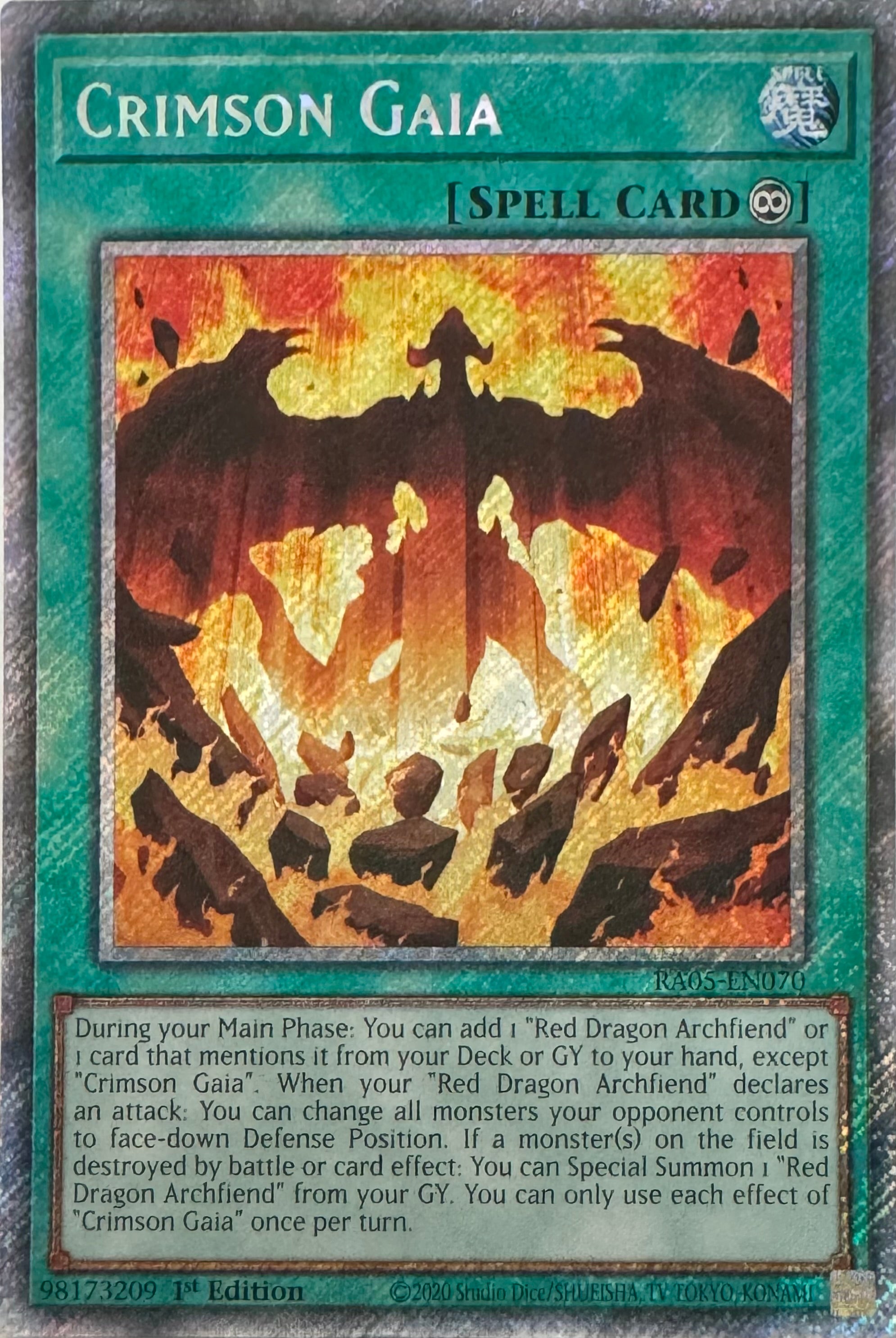 Yugioh! Crimson Gaia Ra05-en070 1st Edition Platinum